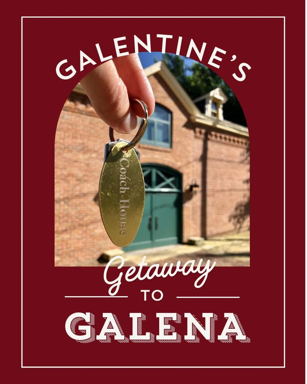 This is your sign to book your 💛 Galentine&rsquo;s getaway weekend 💛 to Galena!

The fabulously restored 1850s Coach House is perfect for your Galentine&rsquo;s getaway. 2 bedrooms, 2 1/2 bathrooms. Sleeps six. 

🔥 Large great room with gas firepl