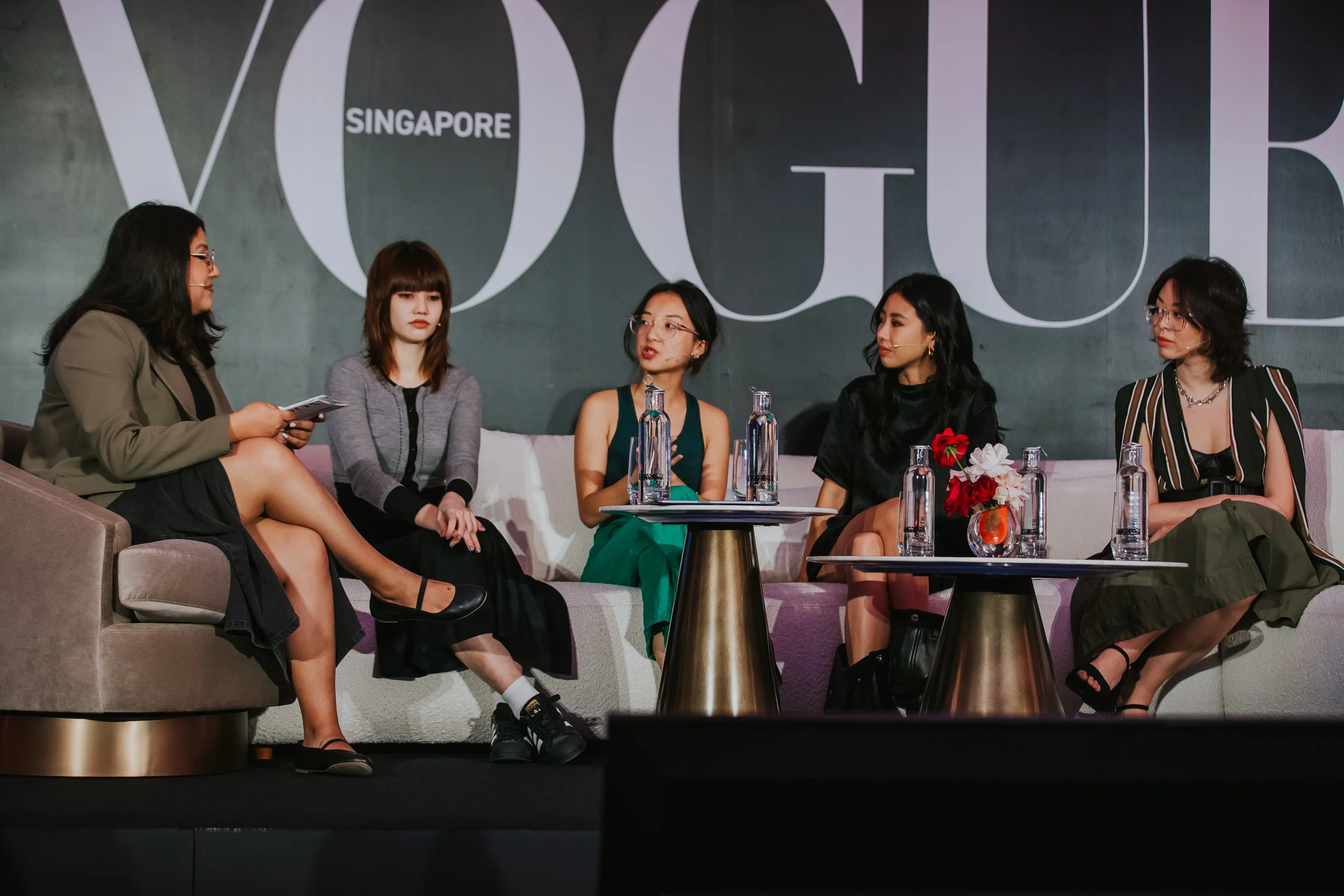 Shavonne Wong on stage at Vogue Singapore’s Next in Vogue panel, discussing the future of creativity and representation in digital spaces.