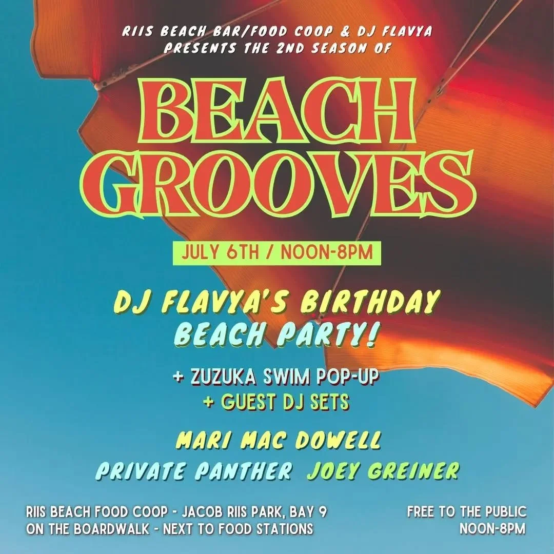 This Saturday (tomorrow) we're back with the second season of BEACH GROOVES at Riis Beach - Jacob Riis Park, Bay 9 - in the Rockaways. Tomorrow, celebrating my birthday! 

Me &amp; guest DJs @marigmd , @private.panther , @joeygreiner spinning ⛱️ vibe