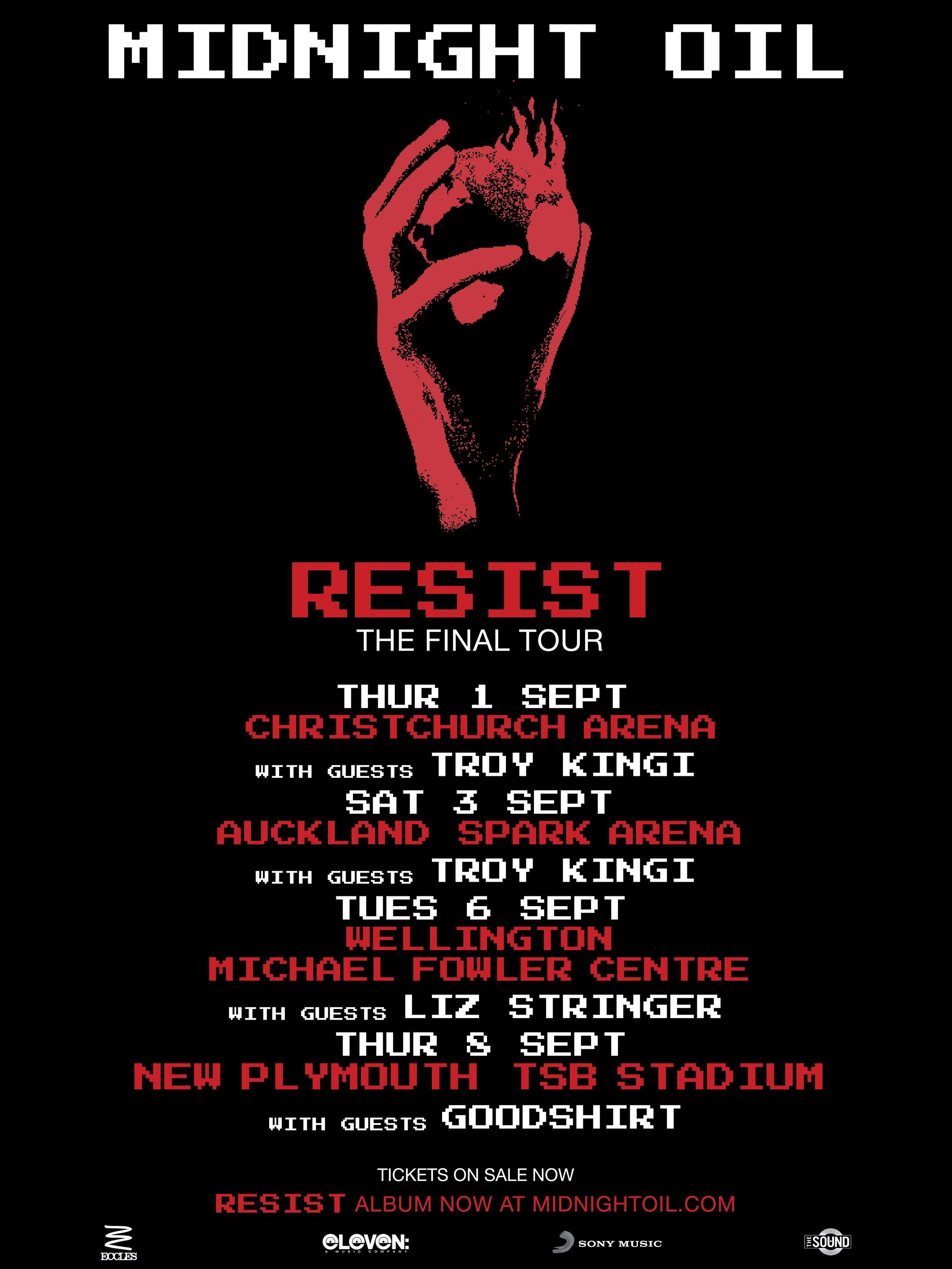 midnight oil resist tour setlist