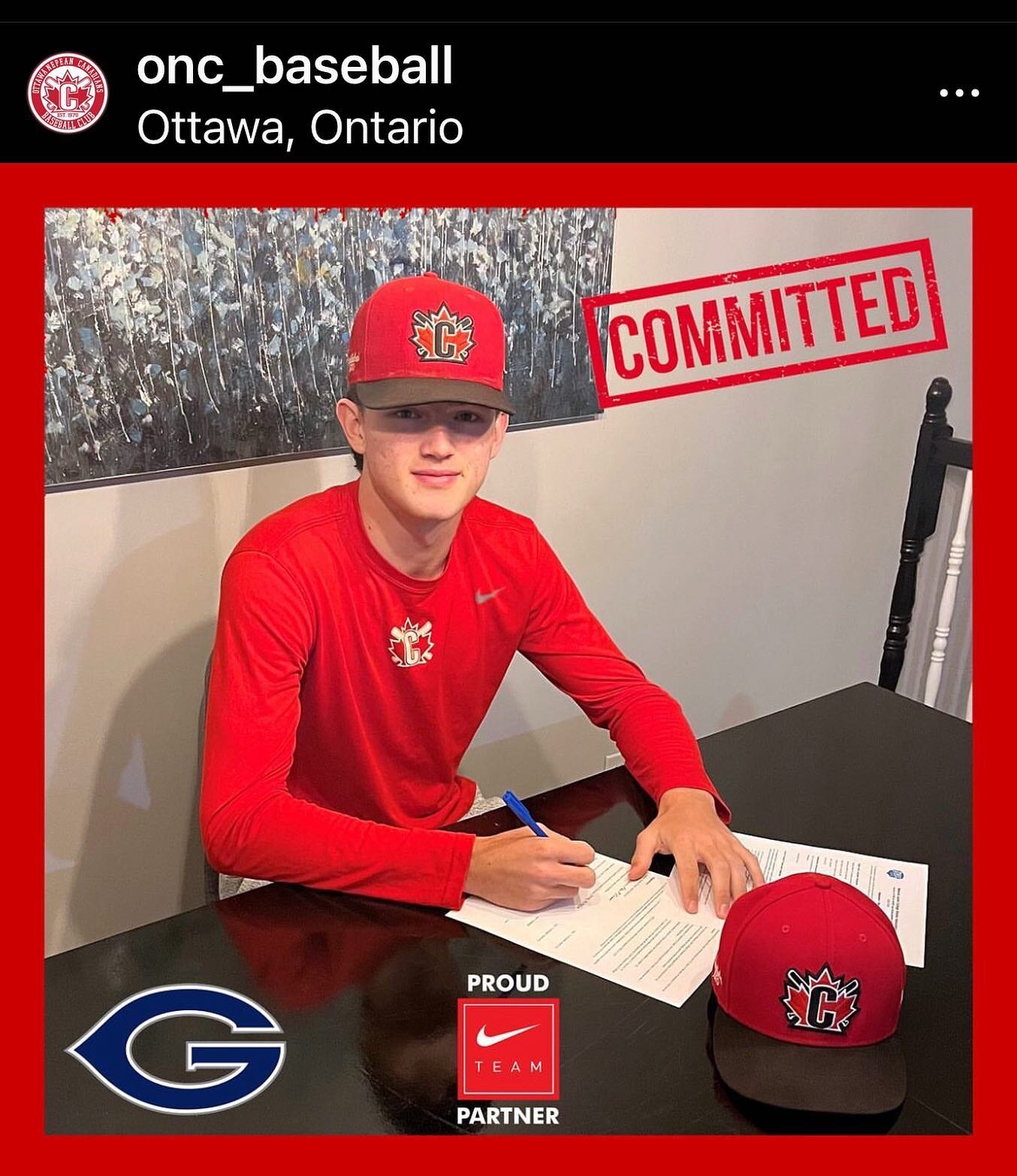 Congrats to ONC and Fitquest Athlete Evan Ogston on committing to Grayson College.  Can&rsquo;t wait for what the future brings for this young man !  #preparetocompete #oncbaseball  #baseballottawa