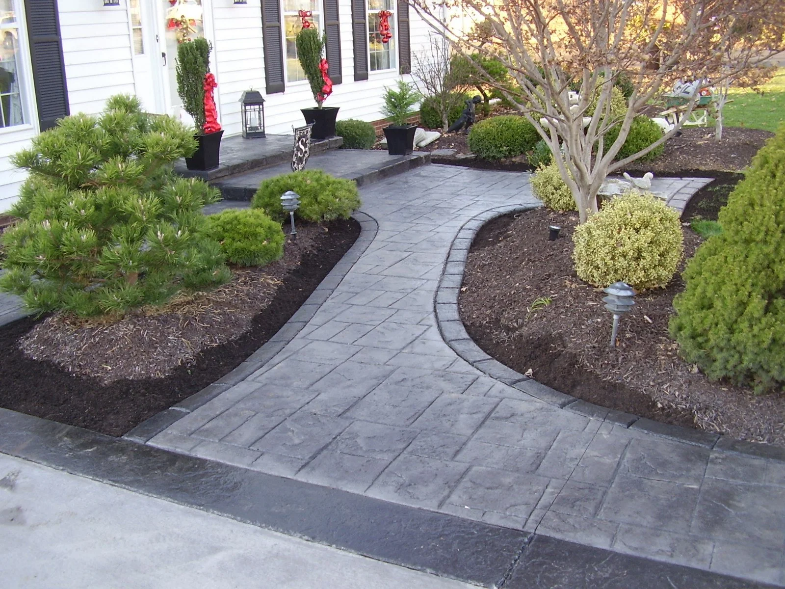Outdoor decorative concrete build broadway