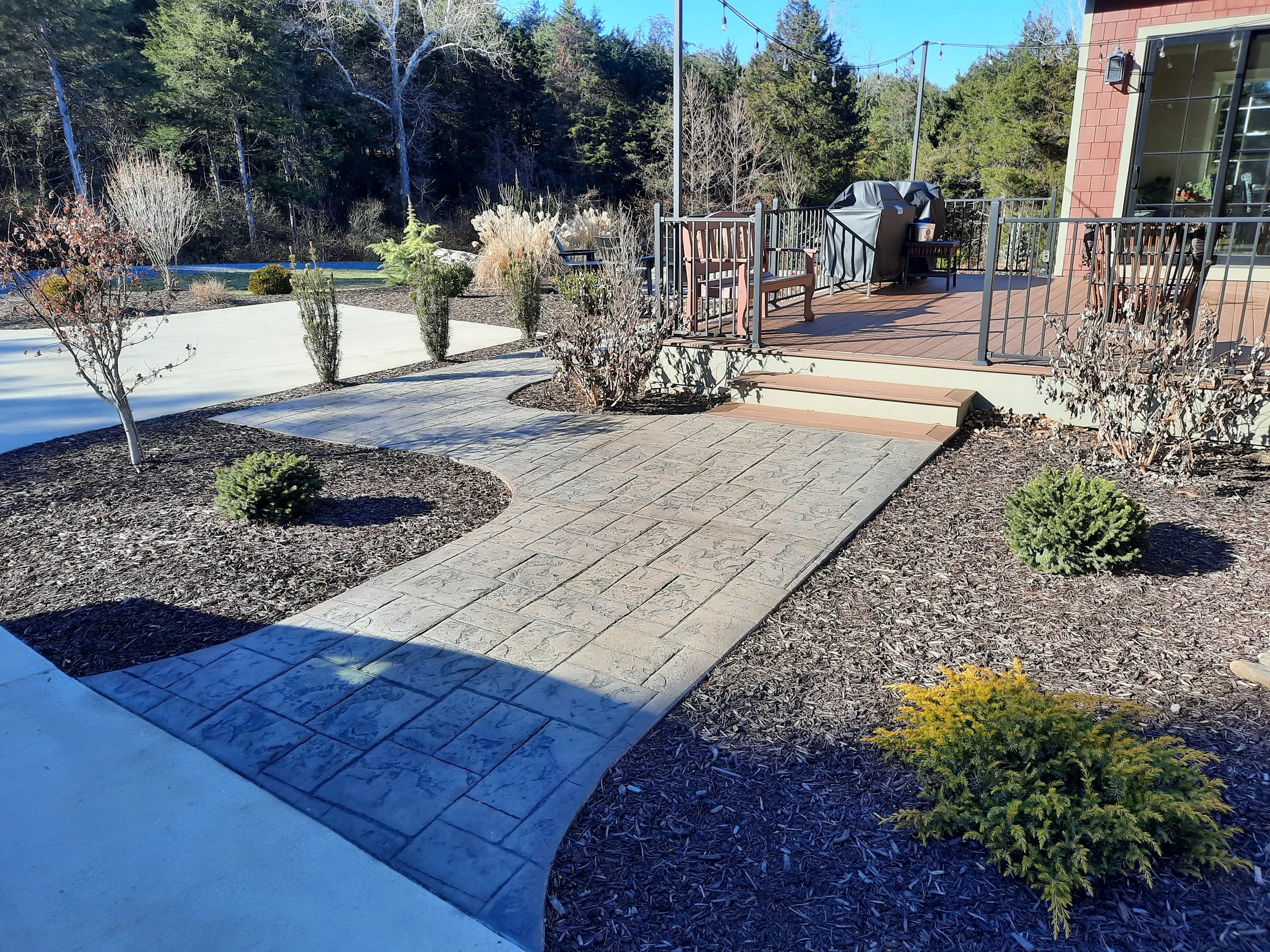Outdoor decorative concrete build Crozet
