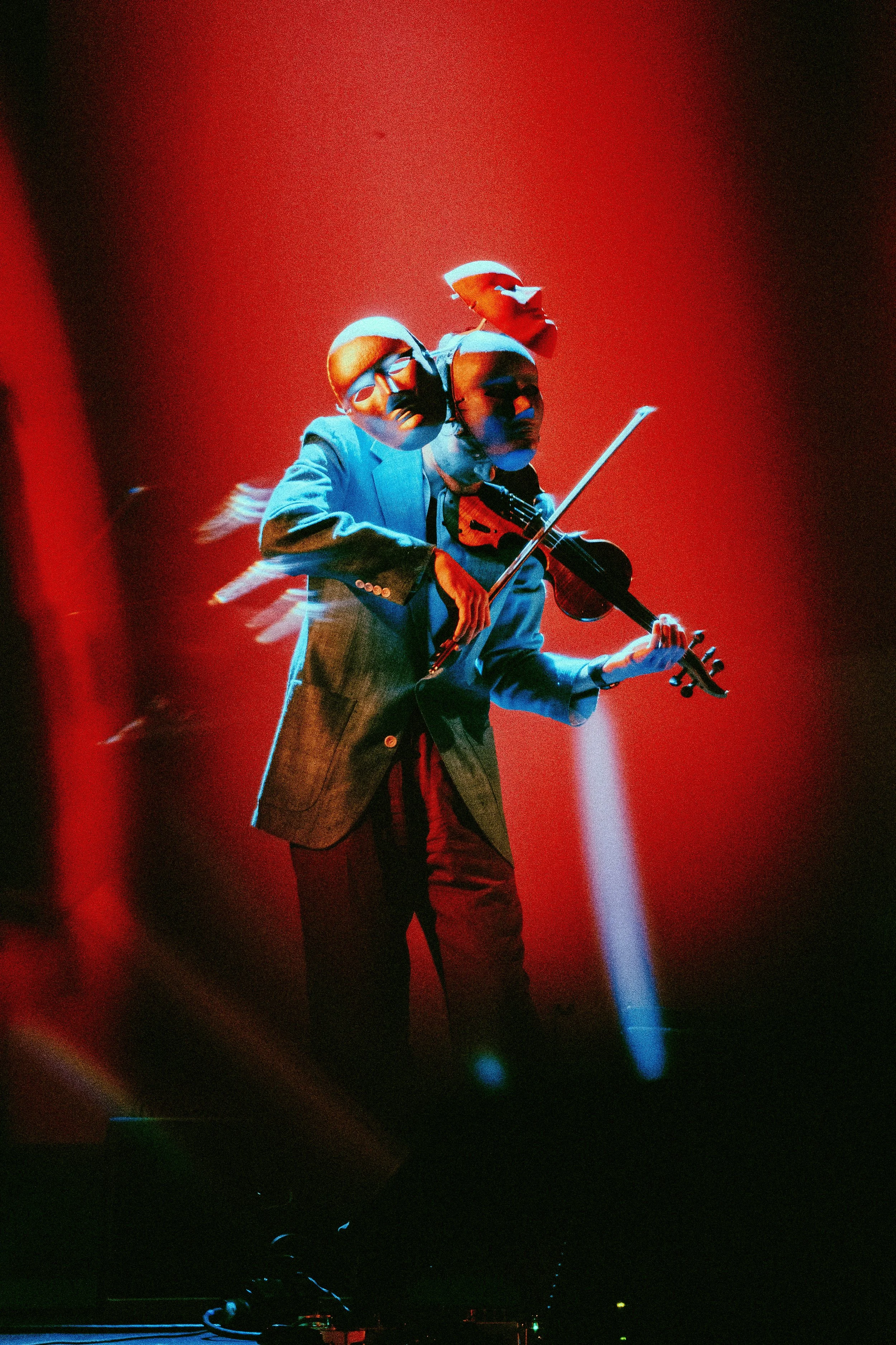 Armbruster performs electric violin at the Egg in Albany, NY.