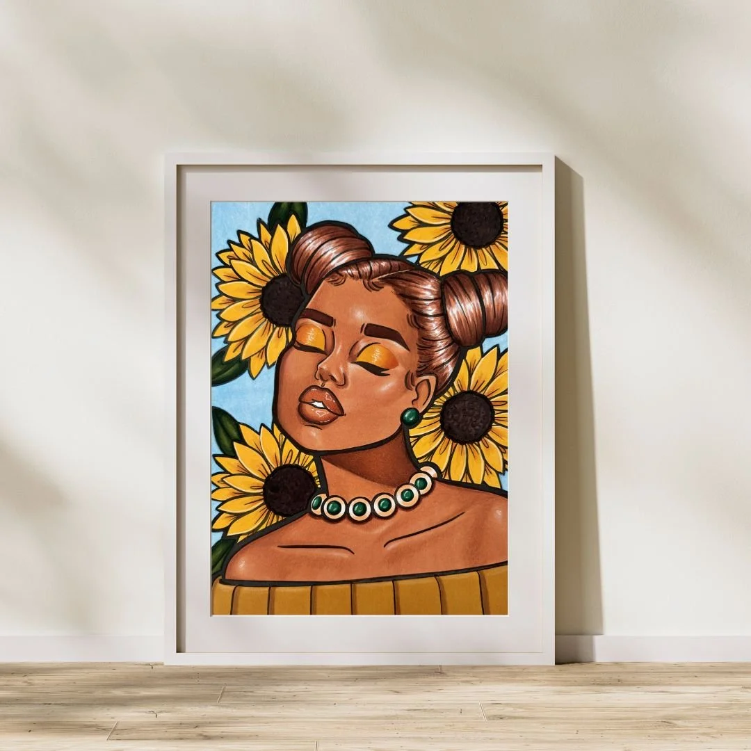 Sunflower Power Coloring Art Print