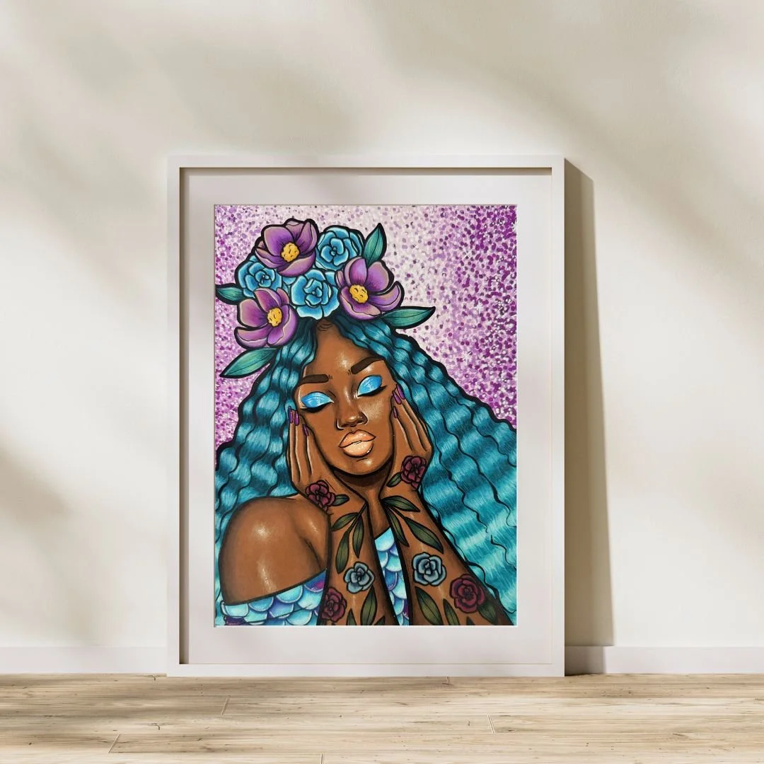 Sirenesque Coloring Art Print