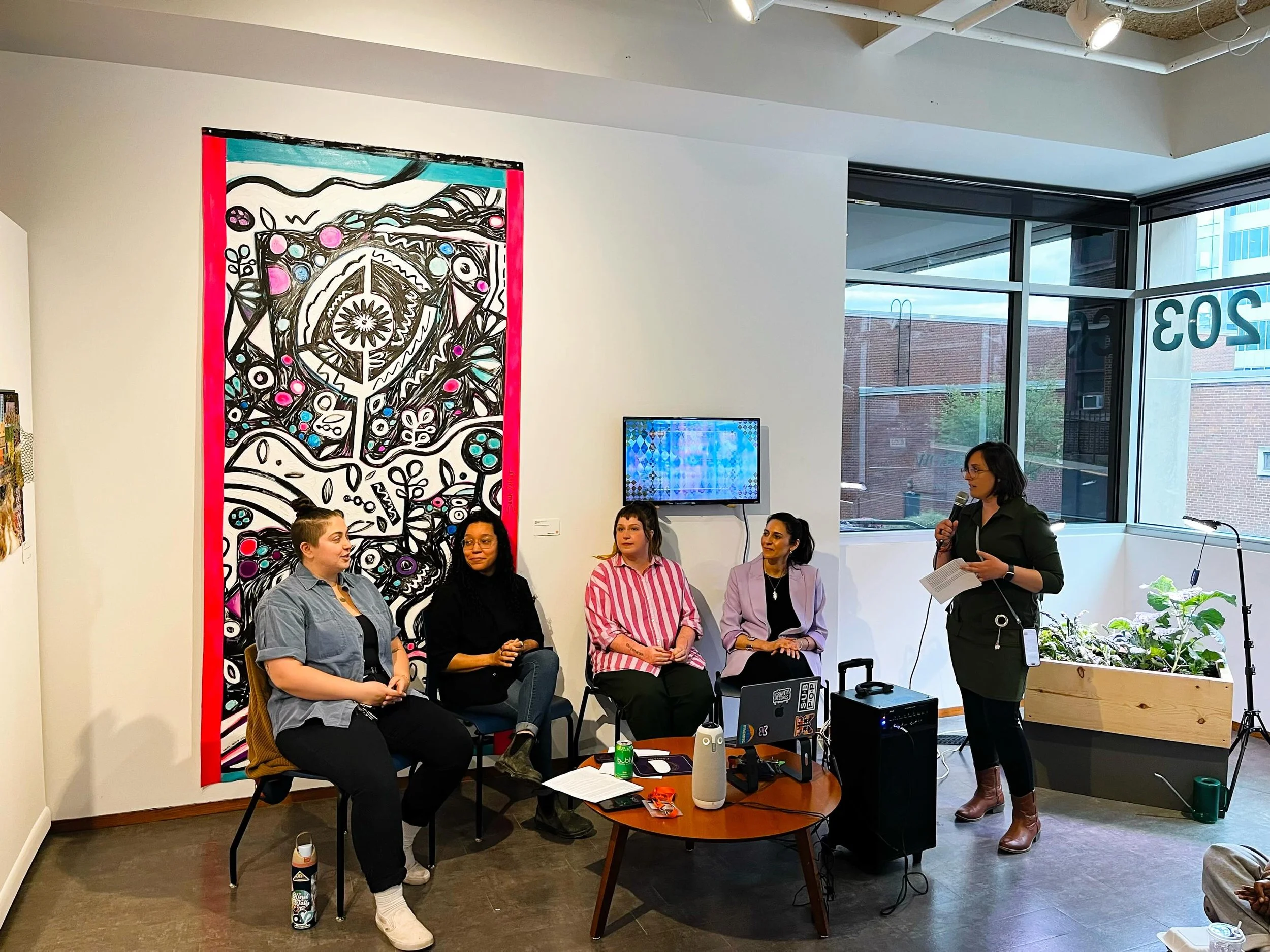 g Was Due Yesterday with a panel conversation moderated by Amy Bowman-McElhone, featuring myself, Britney Smith, Emily Paige Armstrong, and Lucia Riffel. The theme of the exhibition speaks to the reality of maintaining a creative practice within frag