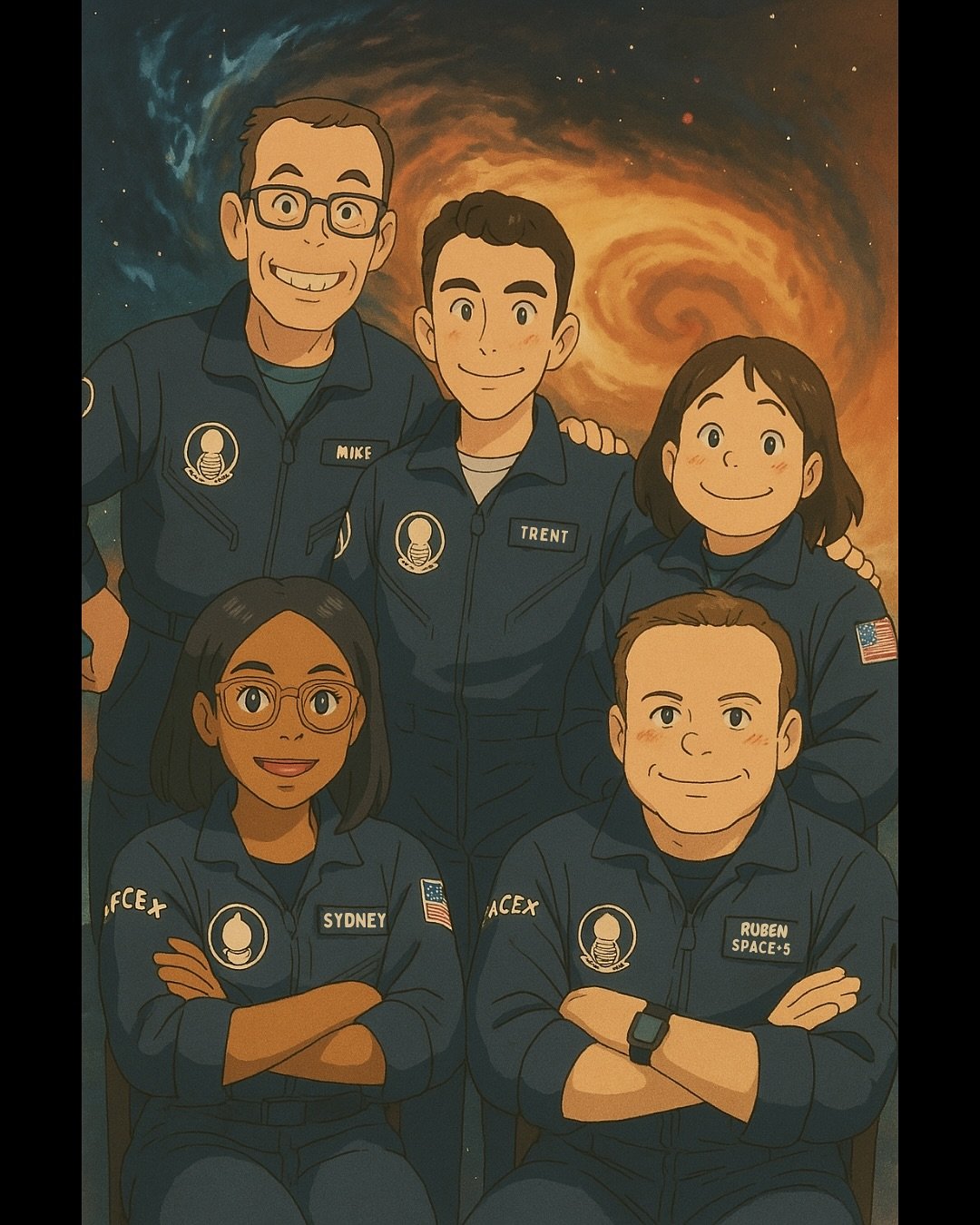 I had to do it with my @_space_plus crew! 🚀 What do you think&mdash;Ghibli meets astronaut crew?
.
.
.
#spacebutmakeitanime #studioGhiblivibes #astronautaesthetic  #shecanstem #STEM #WomenInStem #BlackAndSTEM #BlackInSTEM #makespaceforwomen #Represe