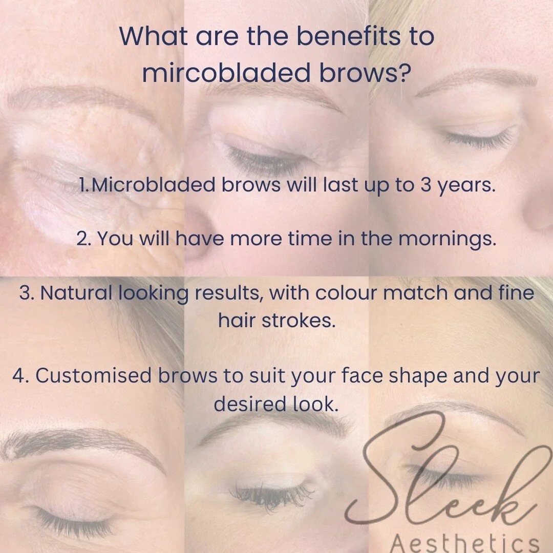 What are the benefits of microblading?

Well, the list is endless but here are a few.
🔹Microbladed brows will last up to 3 years.
🔹You will have more time in the mornings.
🔹Natural looking results, with colour match and fine hair strokes.
🔹Custom