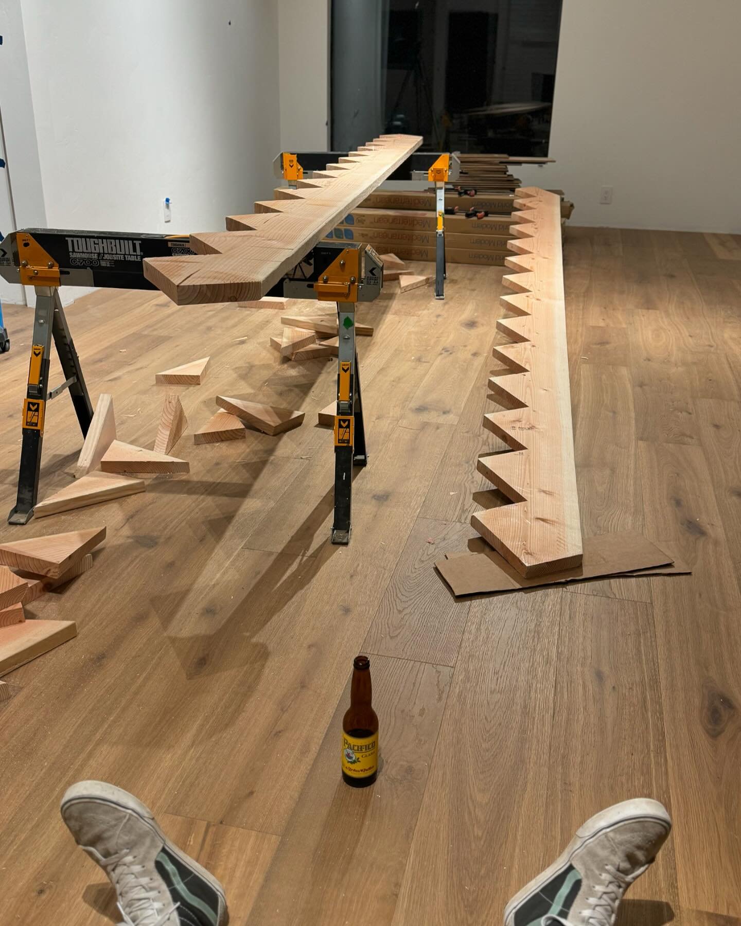 Building cabinets by day and stairs by night. Just trying to do what it takes to push this cabin build over the finish line.