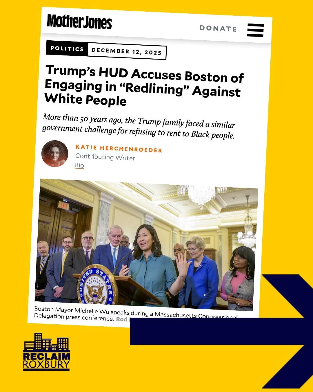 Before the end of the year, Trump's Department of Housing and Urban Development (HUD) decided they want to investigate Boston for alleged anti-white housing discrimination.This attacks the critical work that Reclaim Roxbury and Boston&rsquo;s fair ho