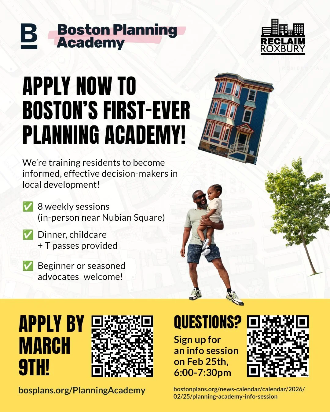 🚨 Applications are OPEN for Boston&rsquo;s first-ever Planning Academy
Want to understand how development decisions actually get made in your neighborhood? Want the tools to advocate for affordable housing and real community voice?
After a call for 