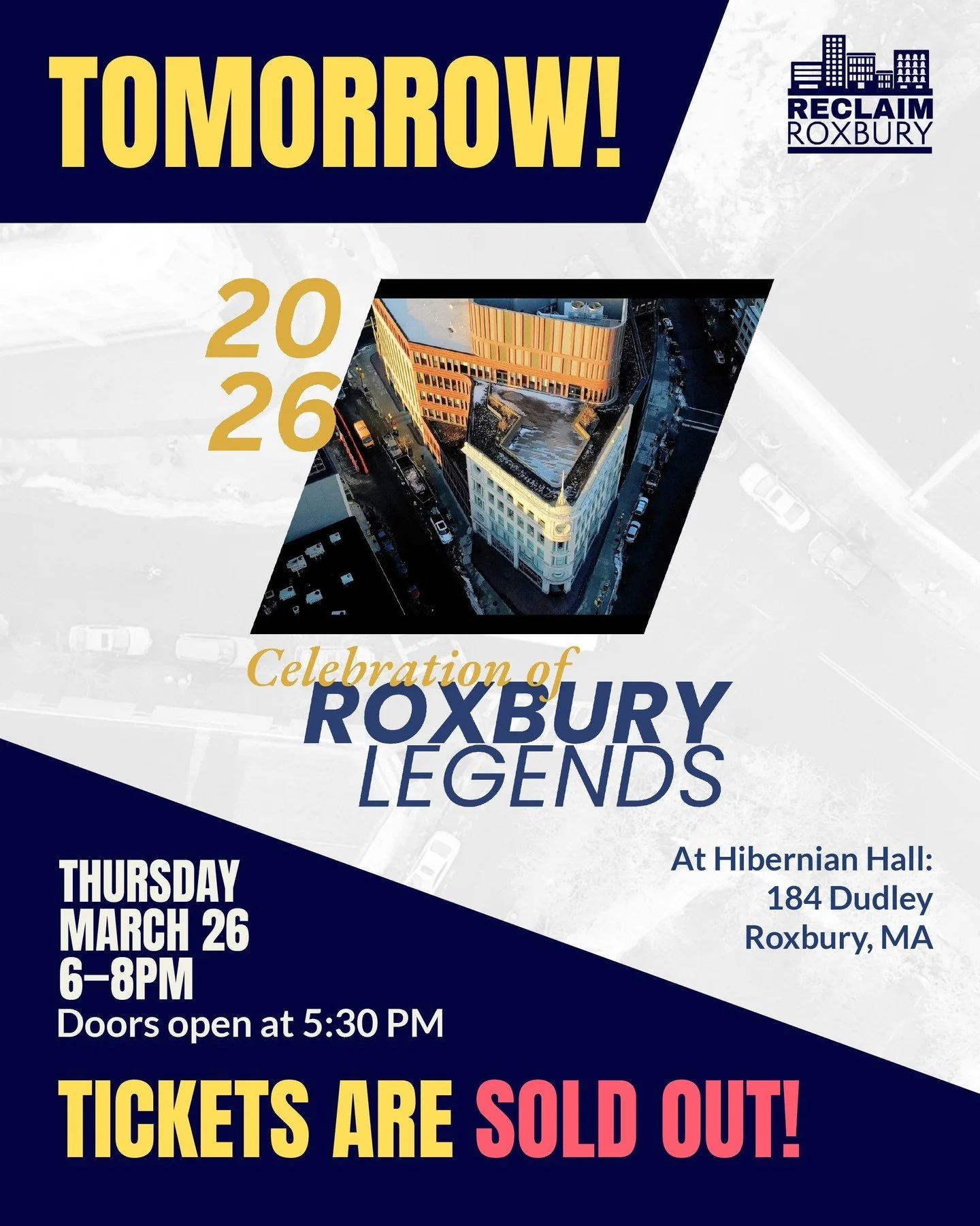 It&rsquo;s happening tomorrow!

The Celebration of Roxbury Legends is officially SOLD OUT, and we&rsquo;re looking forward to a powerful night celebrating community, leadership, and legacy.

If you really want to be in the room, send us a message&mda