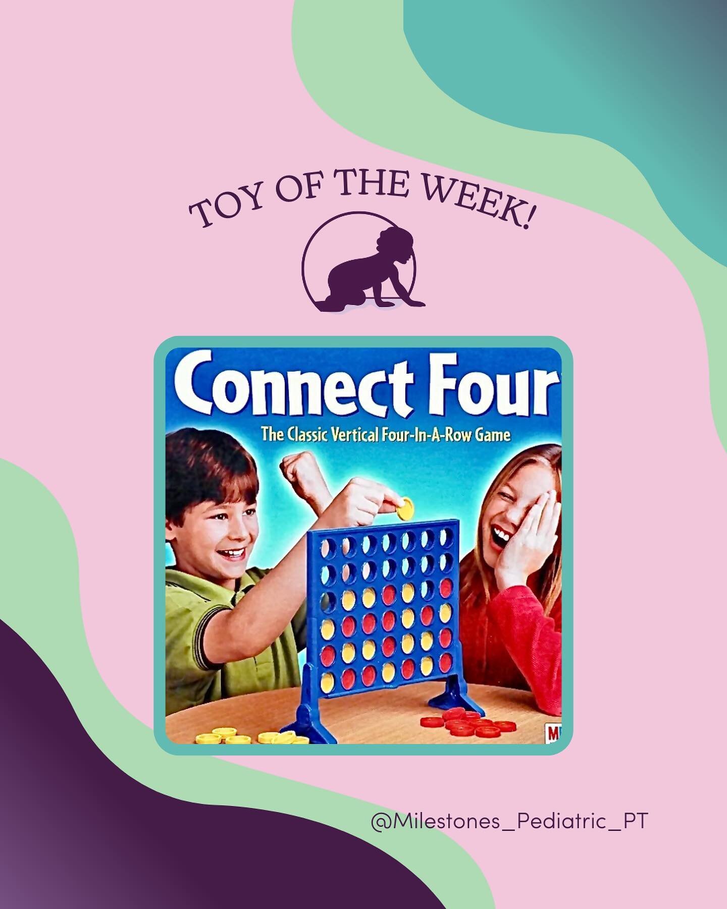 Toy of the Week ~ Connect 4 

Simple, classic fun for the whole family! 

Connect 4 can be played with kids as young as 5 years old once the child begins thinking more concretely, with reasoning and logic! But younger kids will enjoy placing the coin