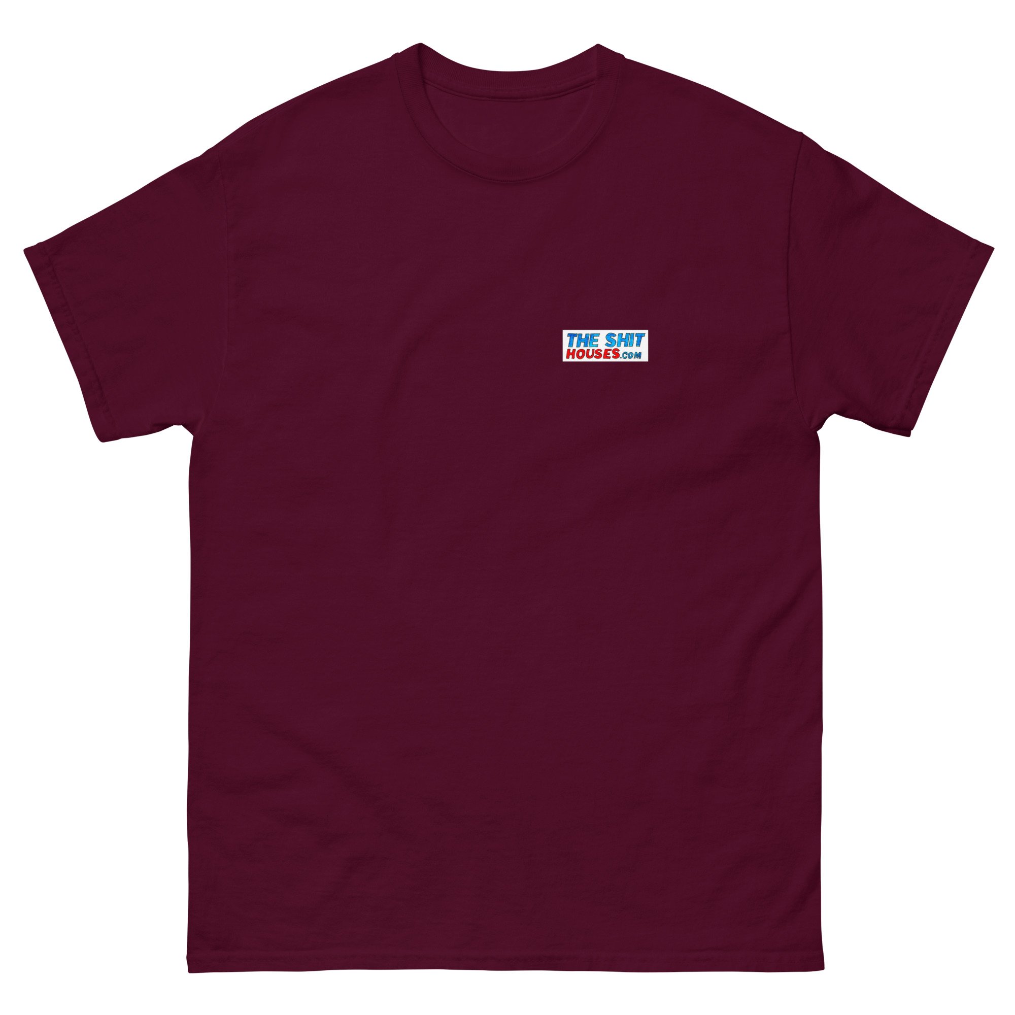 unisex-classic-tee-maroon-front-6a26e746435cd.jpg