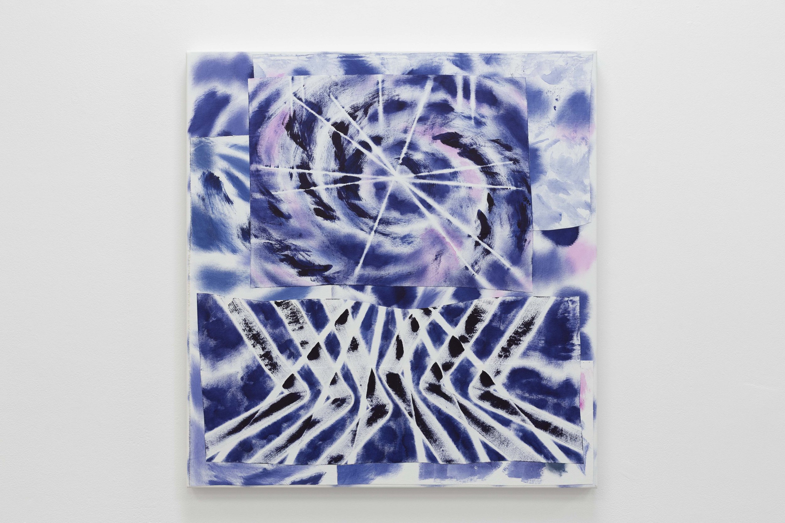 Signal Modulations / Sky in my Lungs (5), 2025, acrylic on canvas, 800 x 750 mm