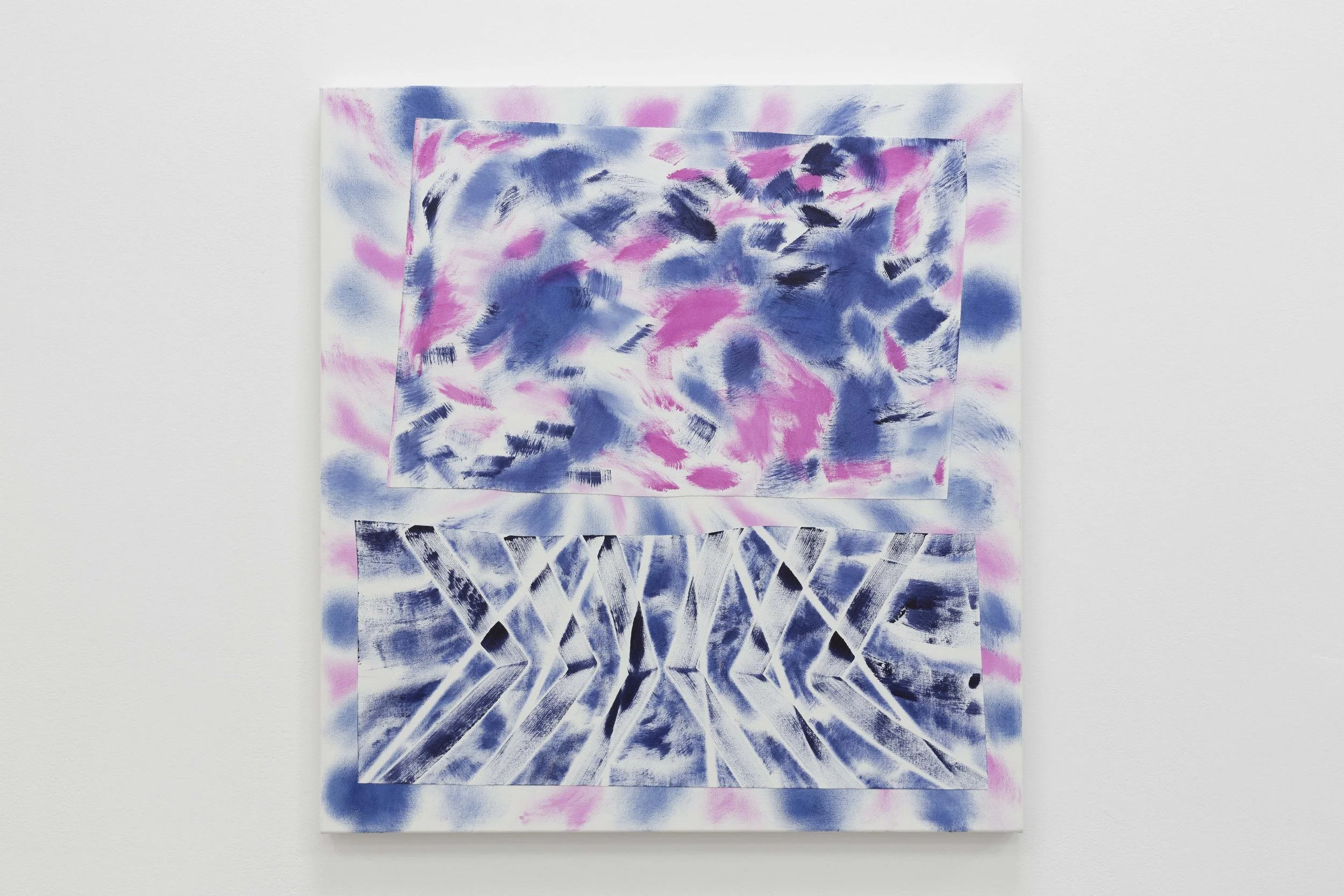 Signal Modulations / Sky in my Lungs (2), 2025, acrylic on canvas, 800 x 750 mm