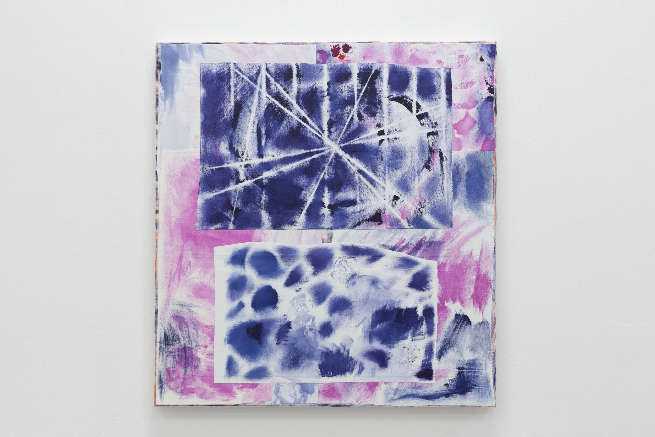 Signal Modulations / Sky in my Lungs (8), 2025, acrylic on canvas, 800 x 750 mm