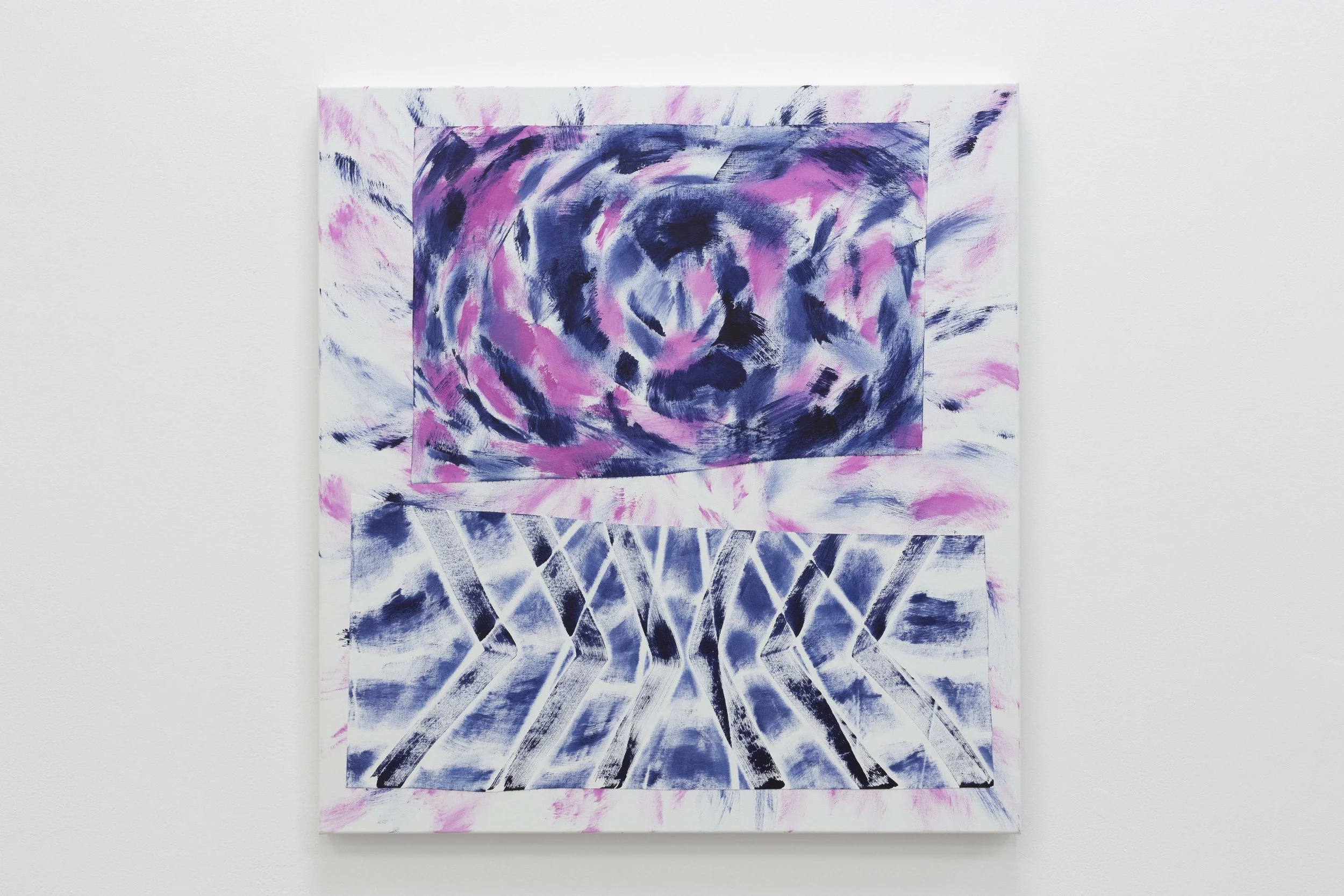 Signal Modulations / Sky in my Lungs (1), 2025, acrylic on canvas, 800 x 750 mm