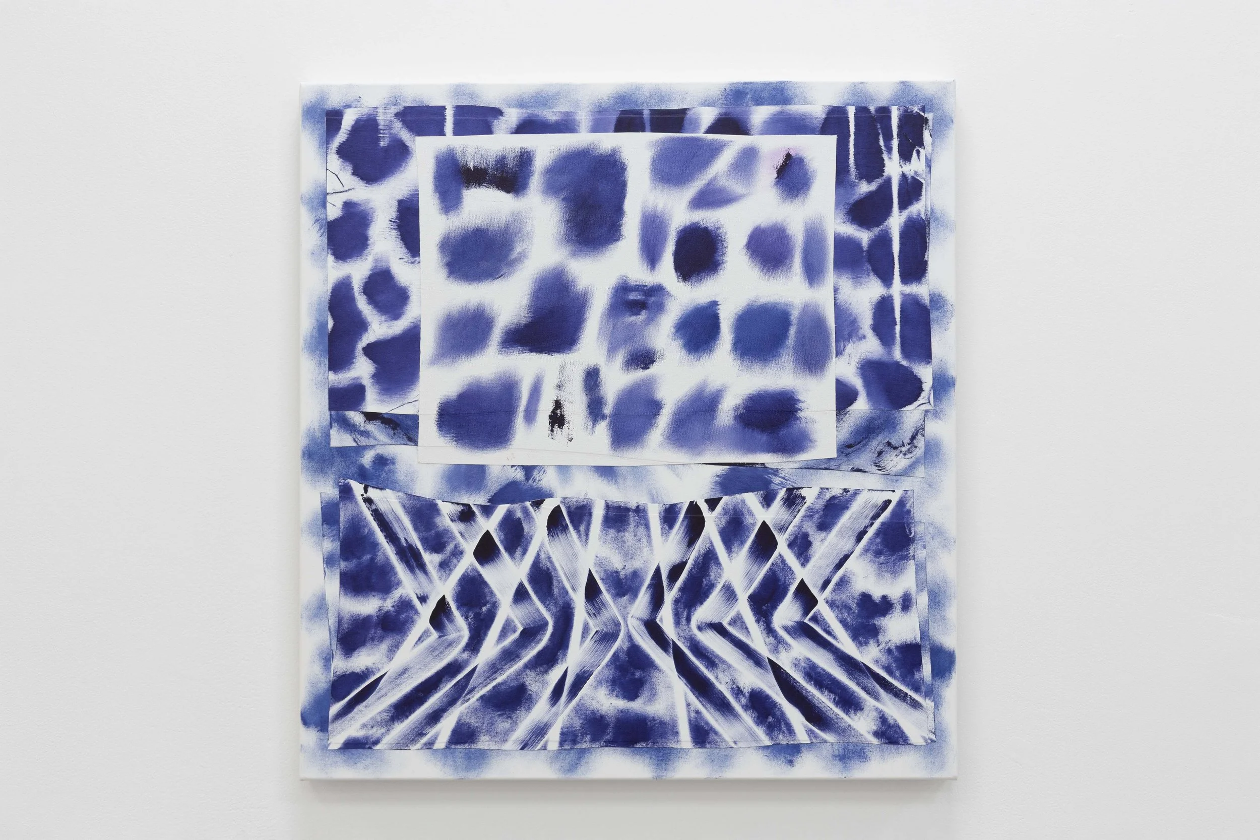 Signal Modulations / Sky in my Lungs (6), 2025, acrylic on canvas, 800 x 750 mm