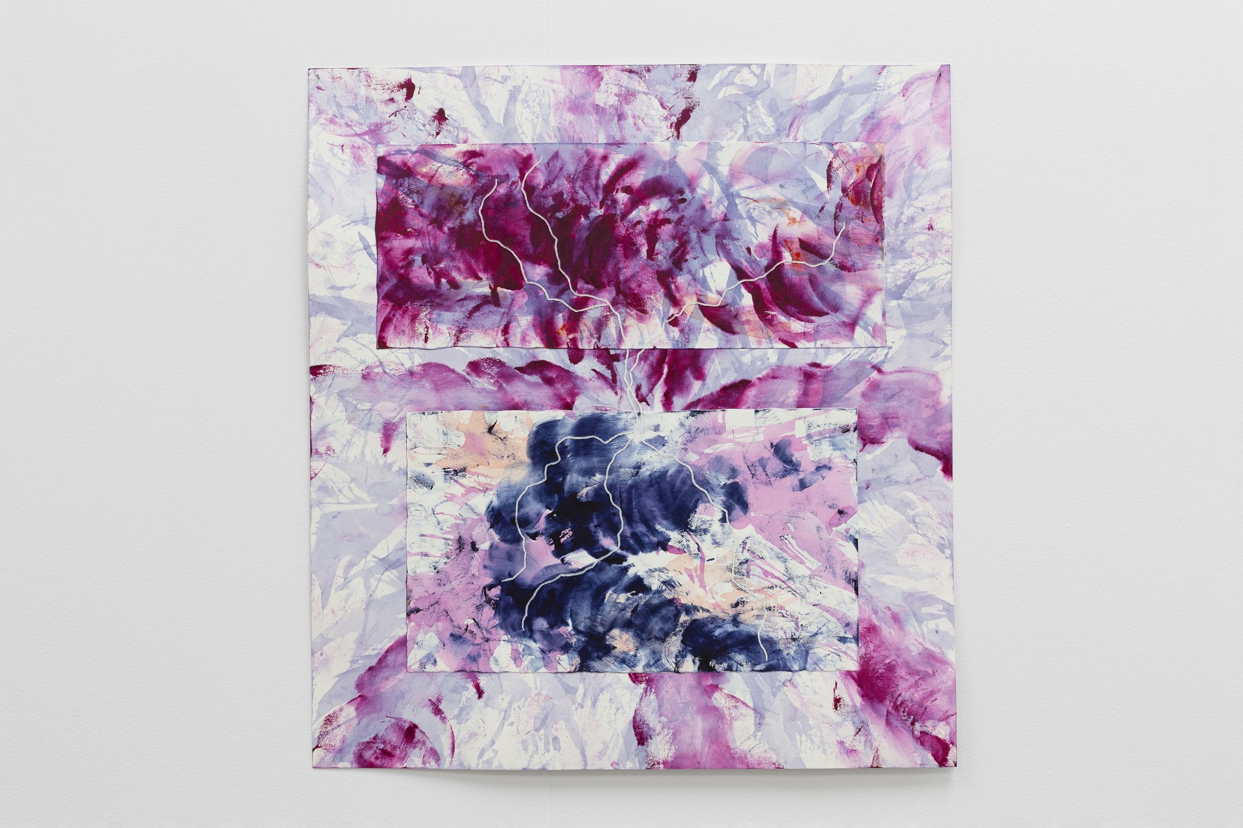 Sky in my Lungs (5), 2025, watercolour on incised paper, 600 x 550 mm