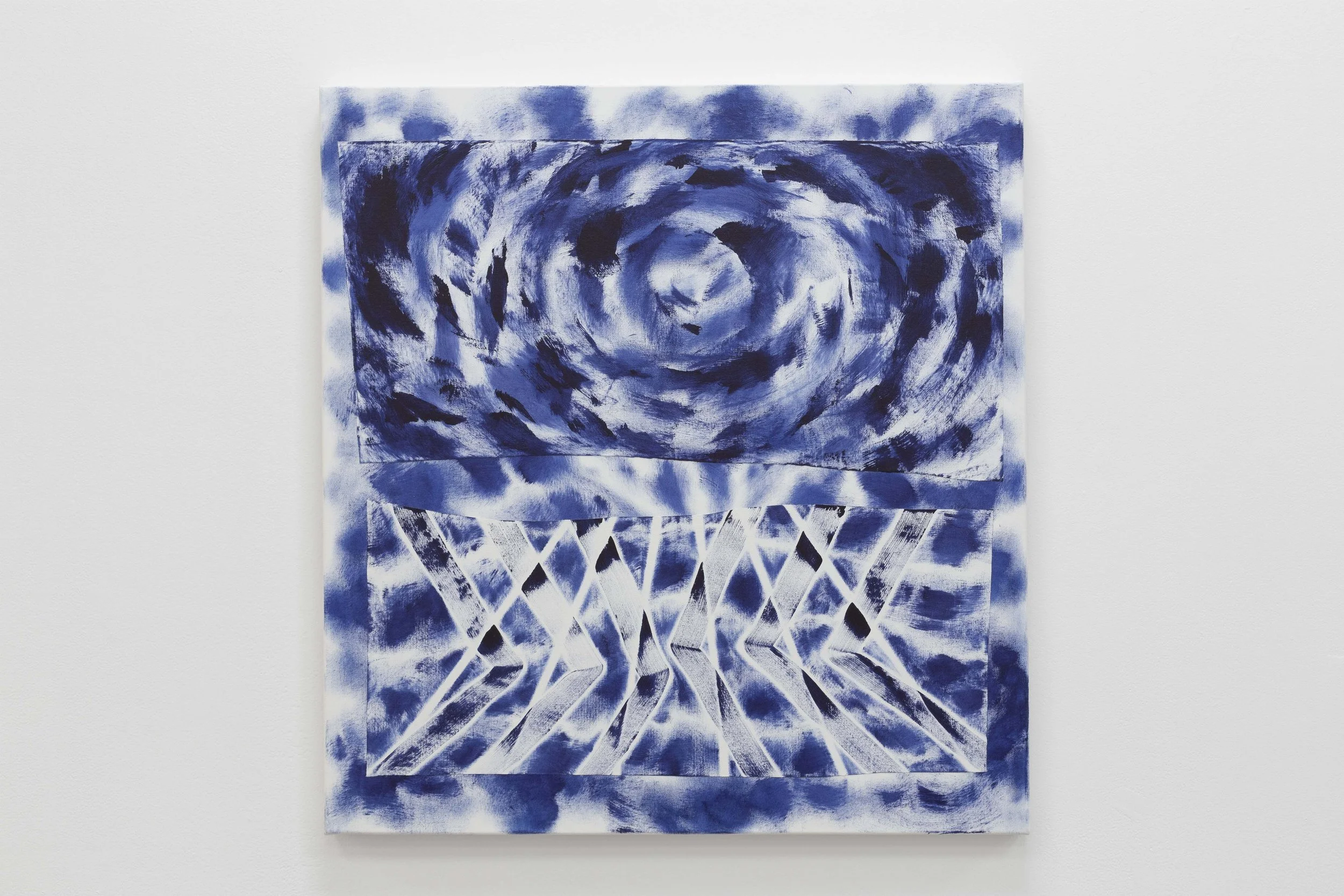 Signal Modulations / Sky in my Lungs (3), 2025, acrylic on canvas, 800 x 750 mm