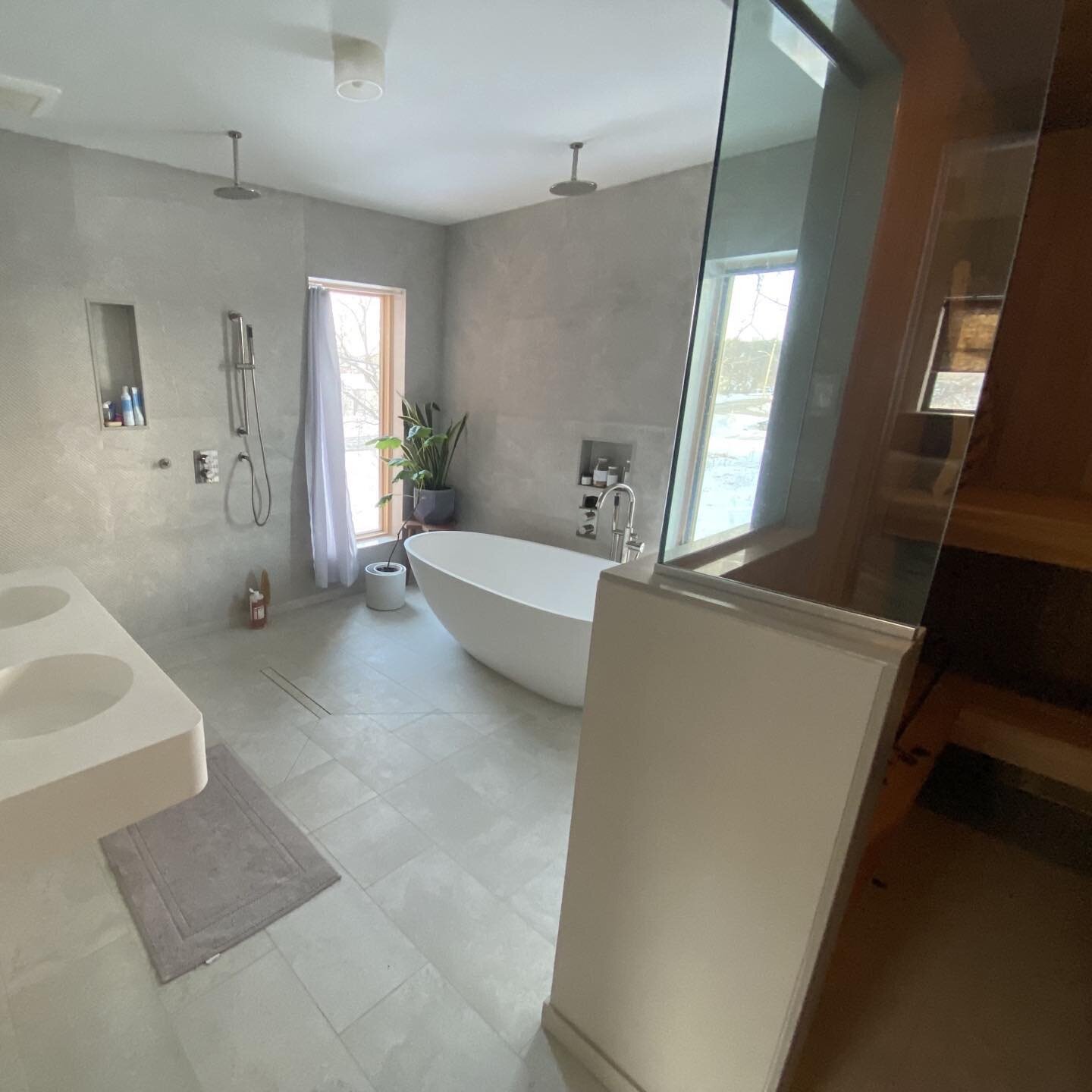 Warkworth farmhouse renovation. Wet room spa bath with sauna!!