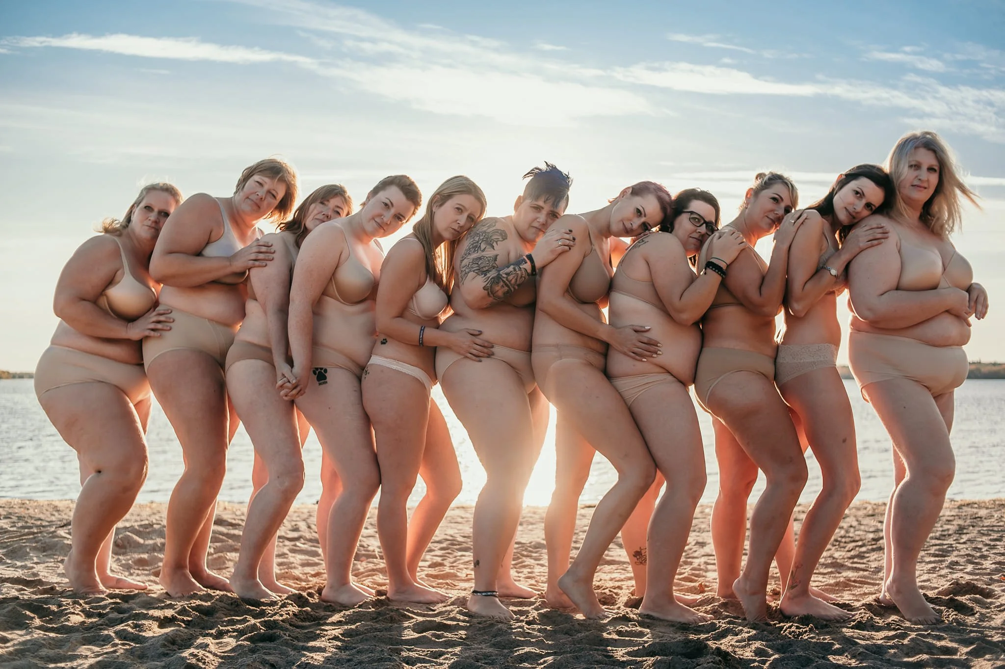 beach group photoshoot body inclusivity and positivity