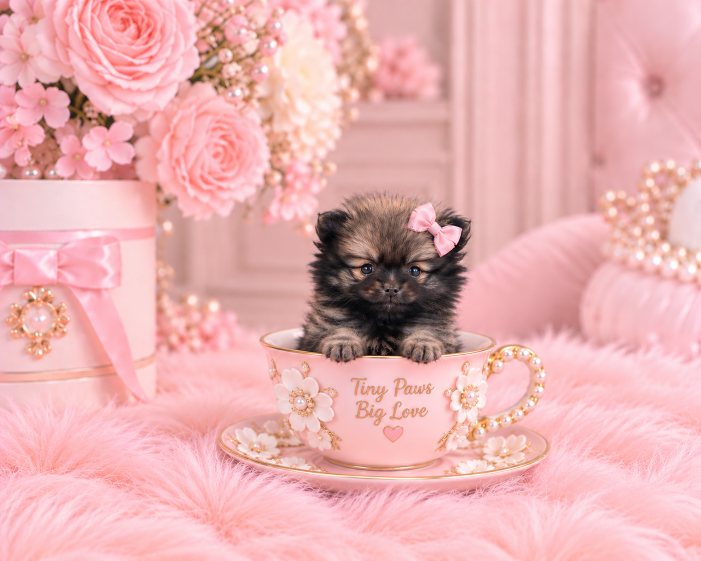 PATTY   FEMALE TEACUP/POCKETBOOK POMERANIAN PUPPY  $3,950.00   #1477