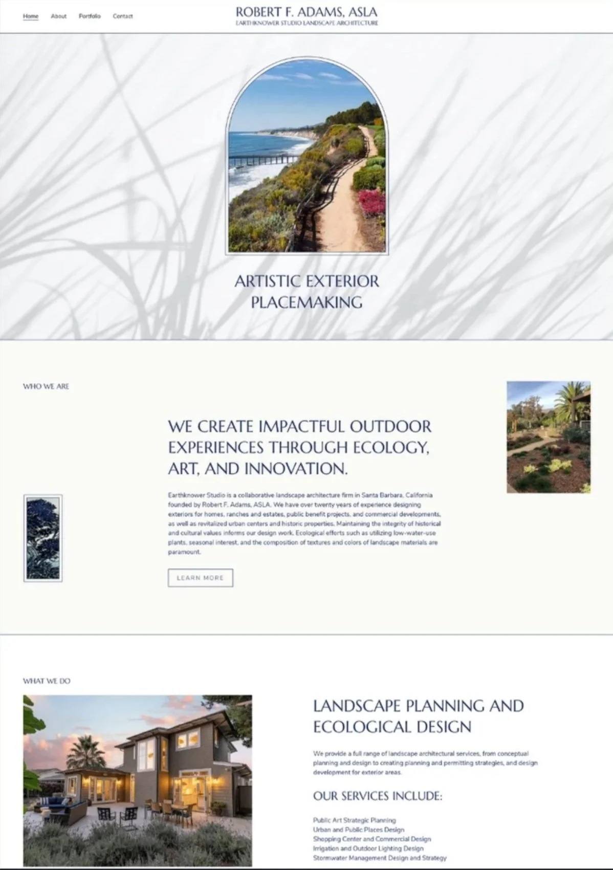 Earthknower Landscape Architecture Website Preview