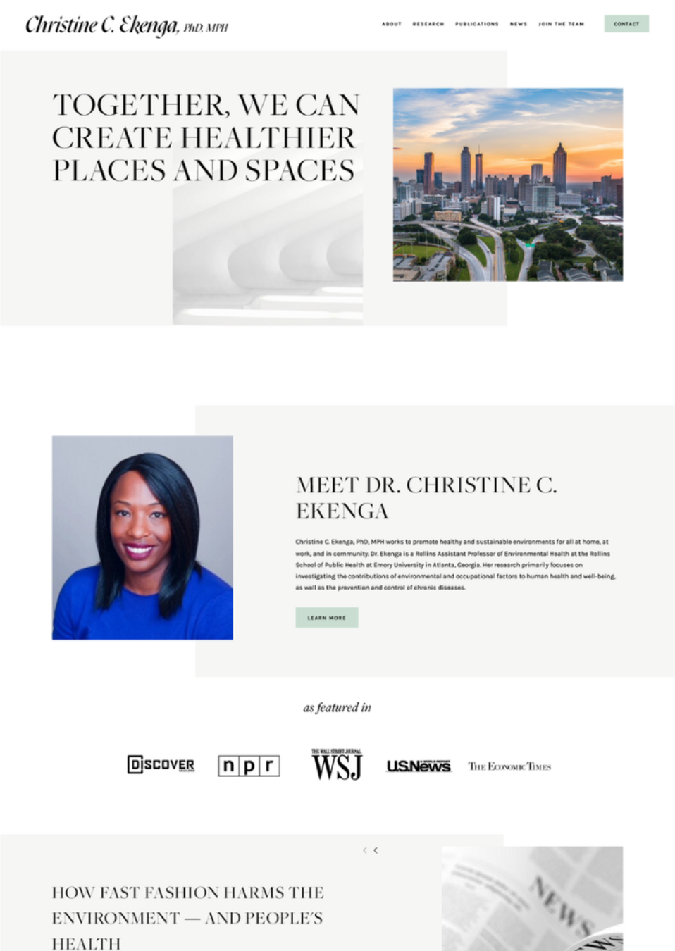 Christine Ekenka, PhD, MPH Website Preview