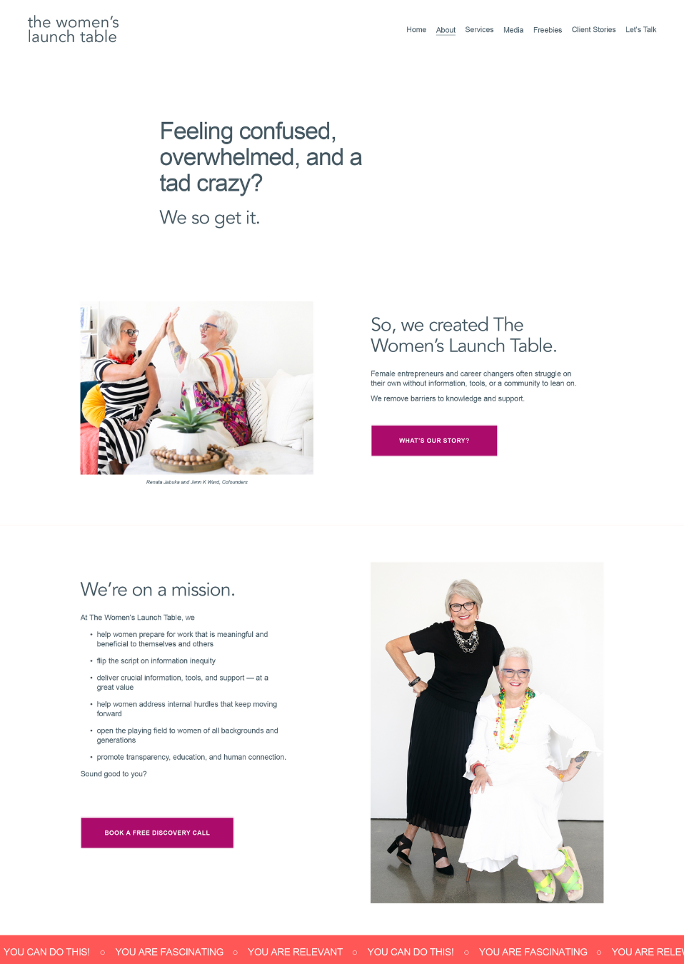 The Women's Launch Table Website Preview