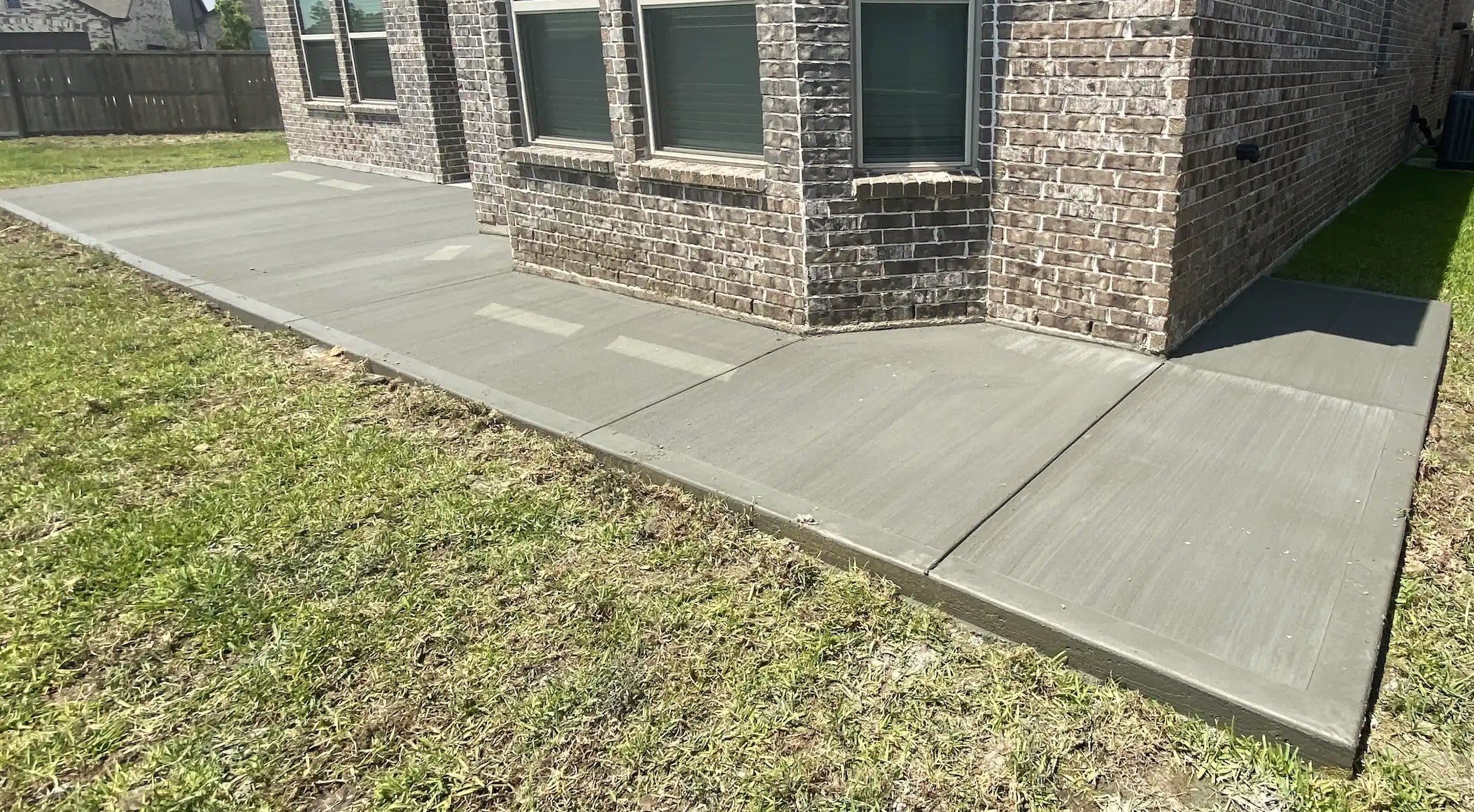 Concrete patio installation in North Houston residential home