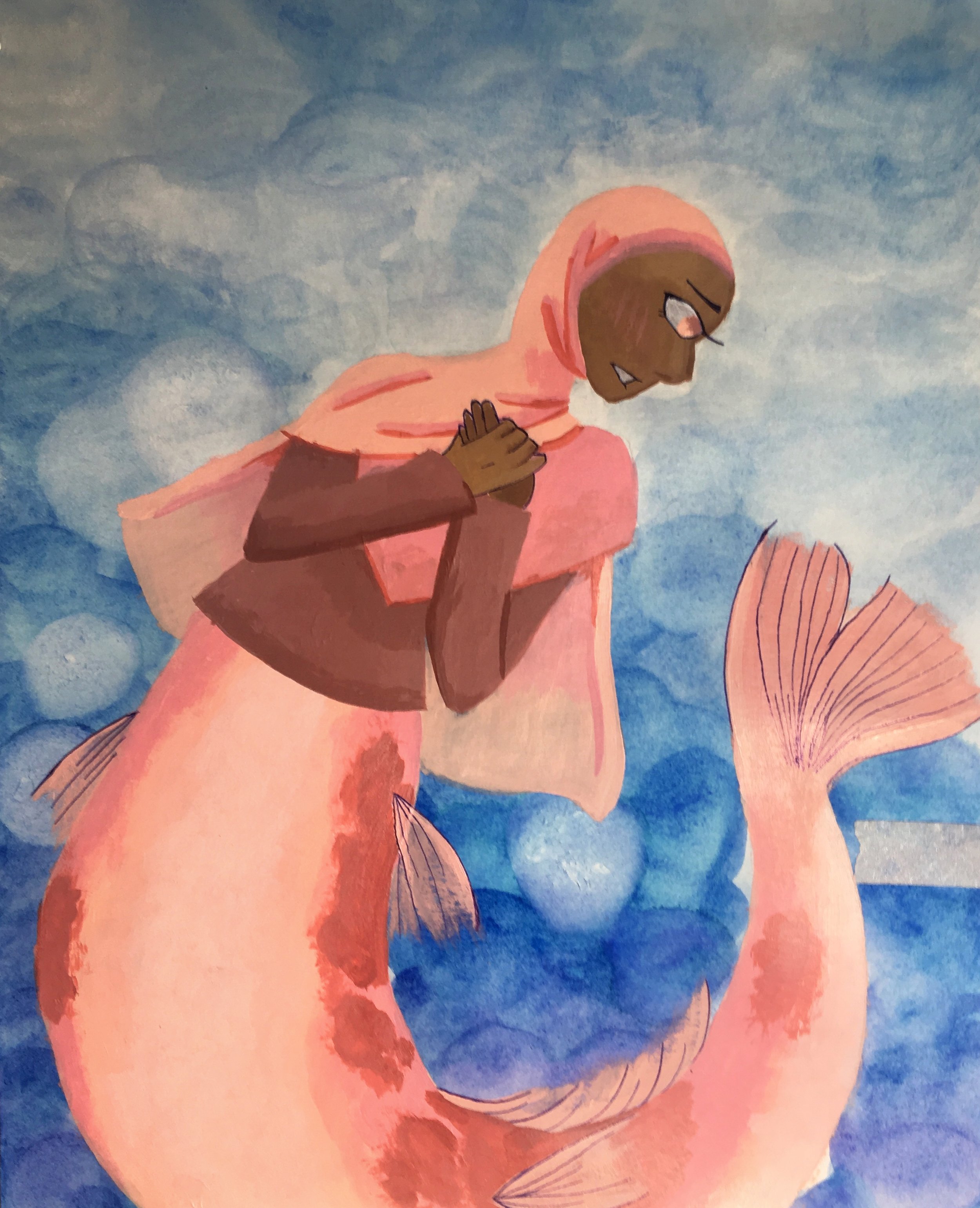 "Separated" Left Half | Acrylic and Watercolor Painting, 2020