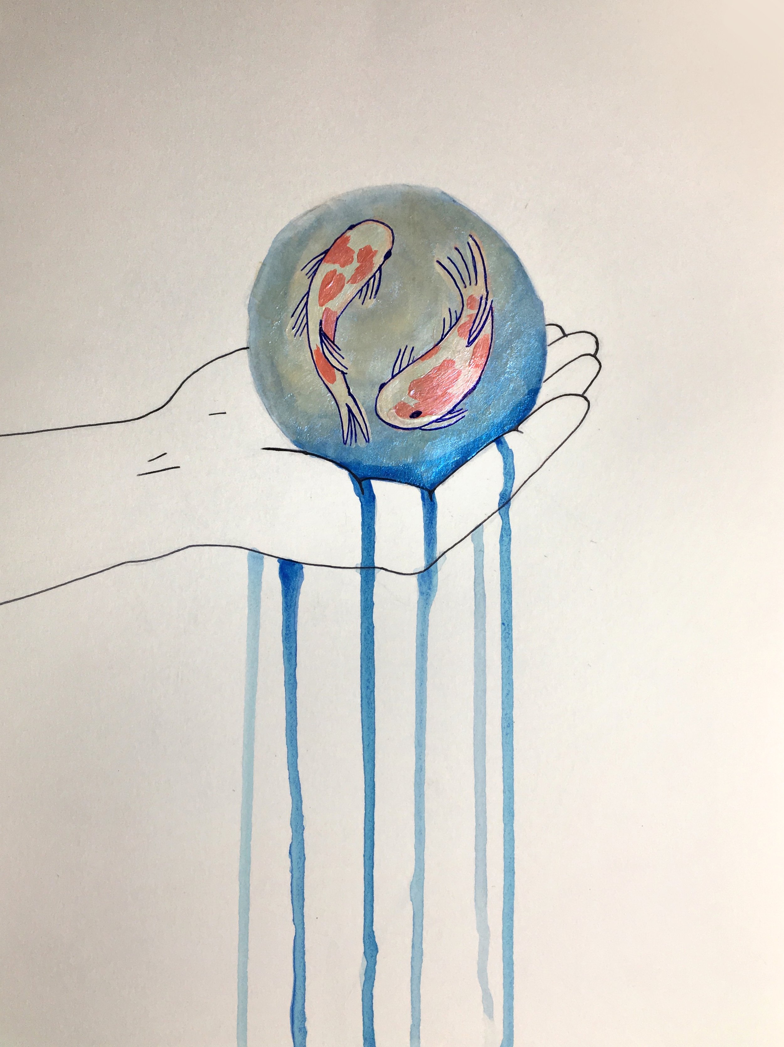 "Koi" | Watercolor and Pen, 2020