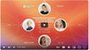 A promotional graphic for a webinar titled 'Healthier Relationships with Social Media & Online Networks.' The event features speakers Emma Garayo, Heather Hofstetter, Kim Currier, and Bay Backner, scheduled for Wednesday, January 24th at 7 PM UTC. The background is orange with white swirling line patterns, and there are four circular photos of the speakers arranged around the text.