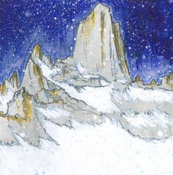 a painting of Cerro Torre