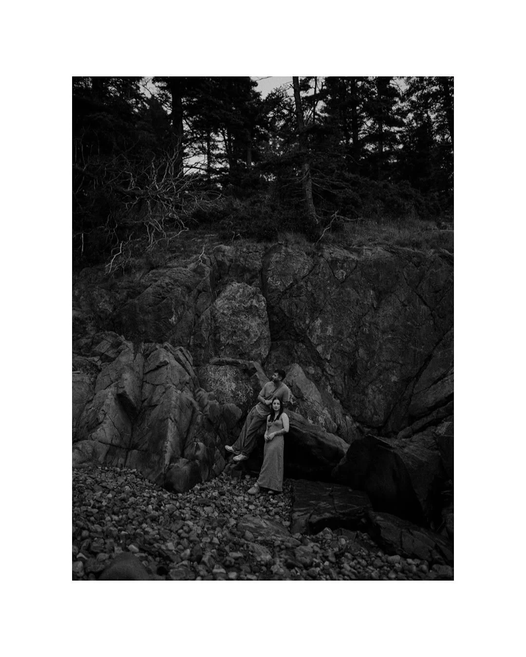 Foggy morning engagement session in Acadia ✨