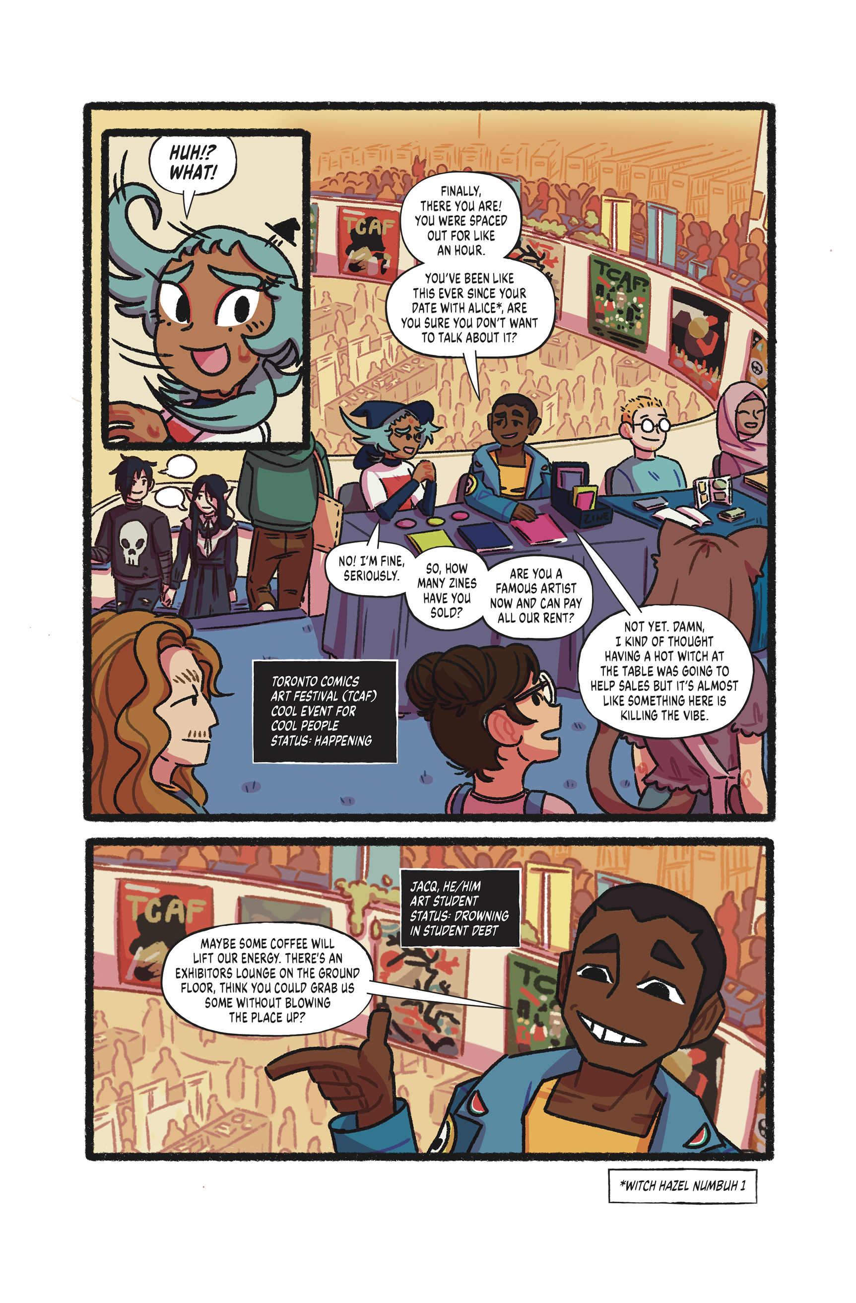 Page 2 of the comic Witch Hazel: Trouble at TCAF (2024)