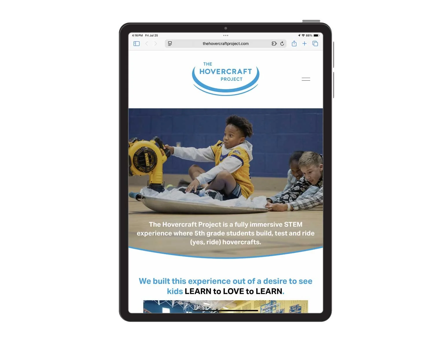 The Hovercraft Project | Tablet Vertical