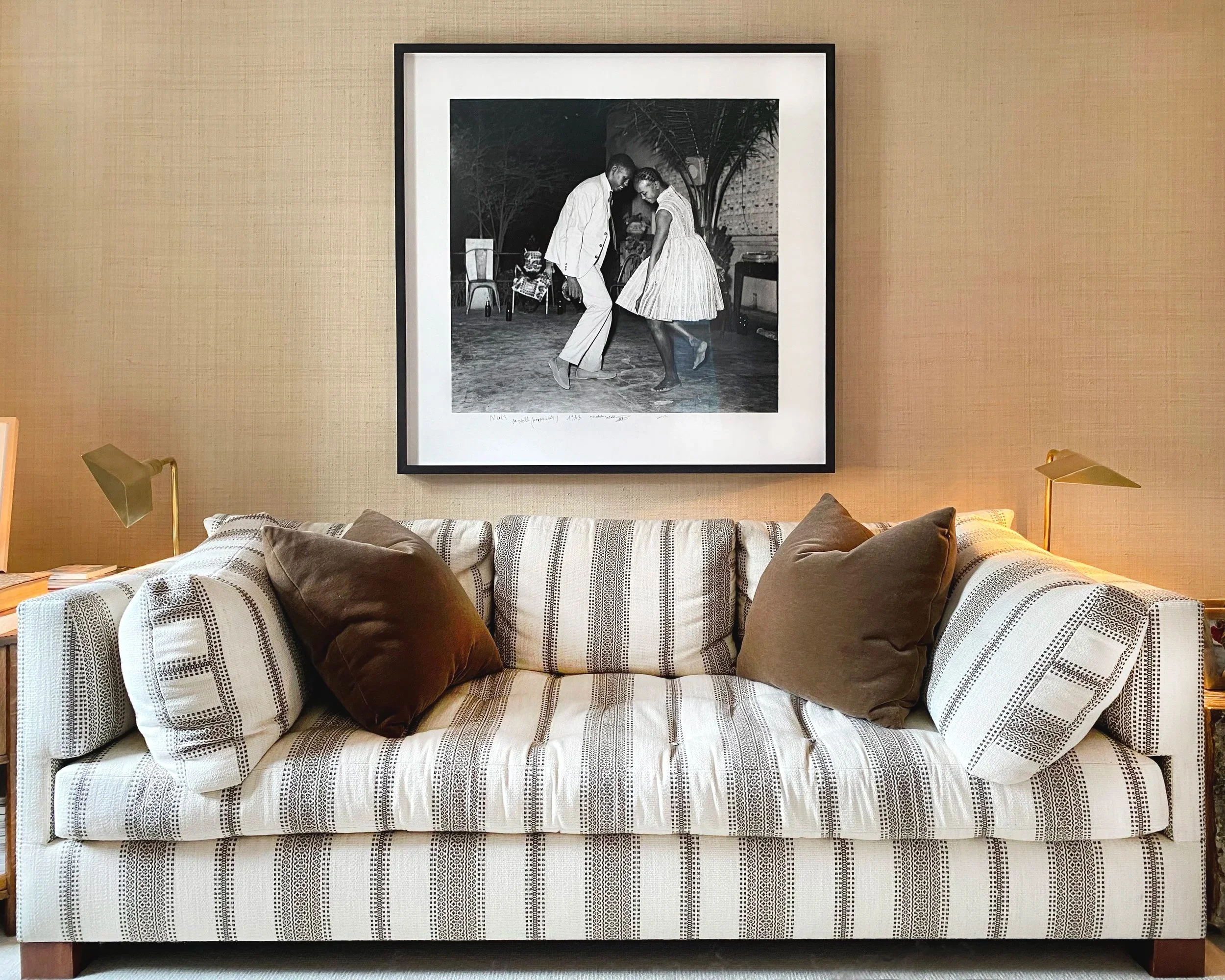 Fine art installation by SS/NY — Malick Sidibé framed photograph, private residential collection, New York City