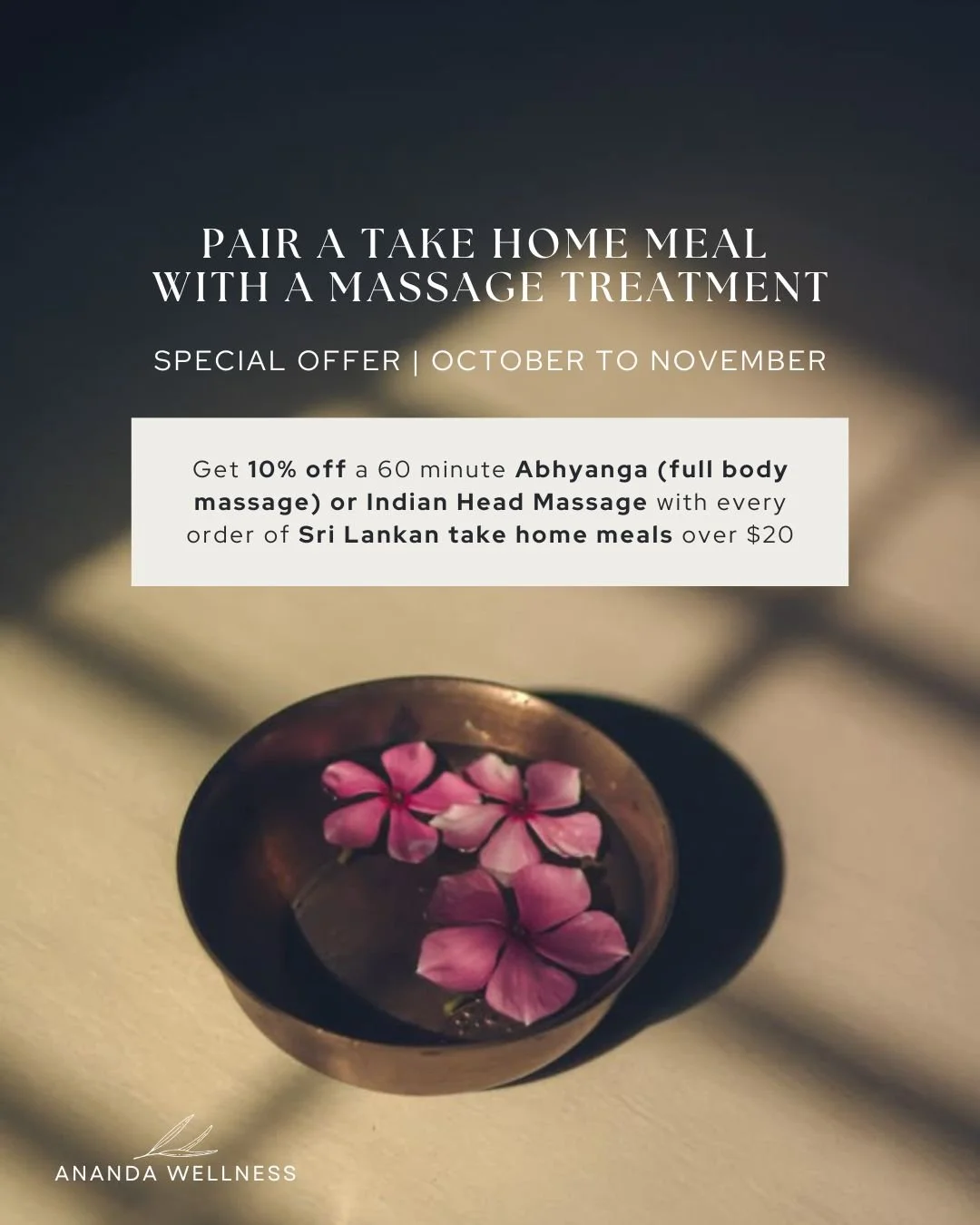 MASSAGE AND MEAL SPECIAL OFFER