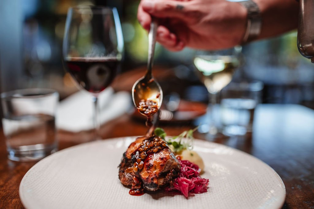 Elevate your dining experience 
with our succulent confit duck leg. Cooked to perfection, every bite is a symphony of flavour and tenderness. We can't wait to open again tomorrow. Reserve your table and treat yourself at www.hervesrestaurantbar.com.a