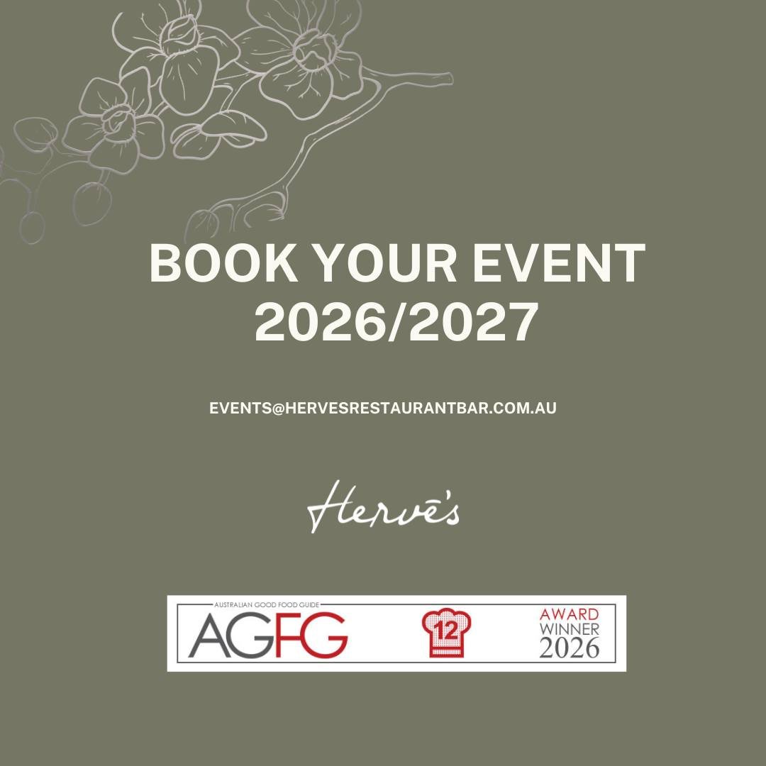Our French bistro has added some beautiful new event spaces.

Thoughtful food (straight from our restaurant kitchen), elegant spaces, and warm hospitality -  all in one place.

Get in touch at events@hervesrestaurantbar.com.au and let&rsquo;s start p