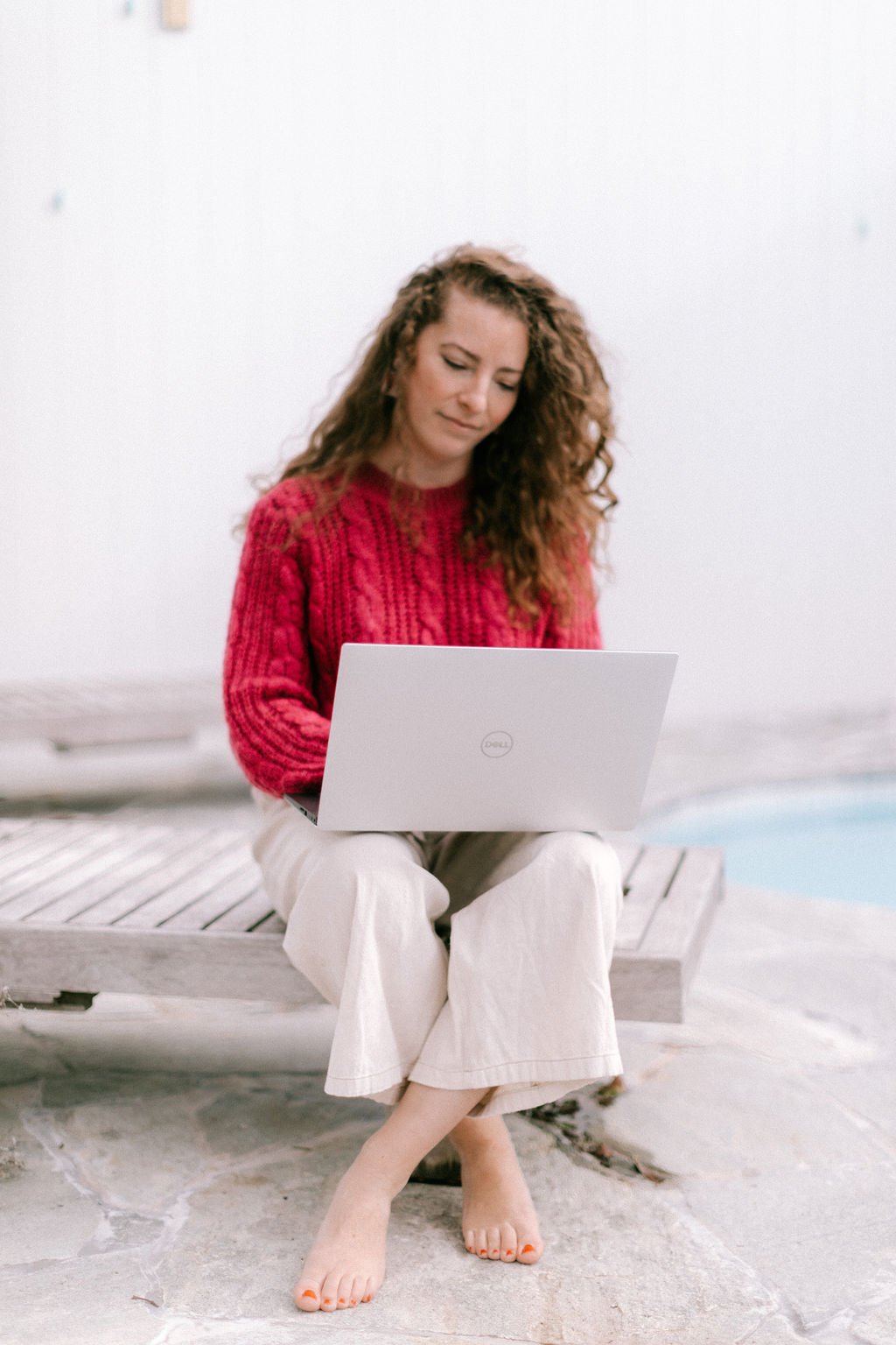 Photoshoot location pool mornington peninsula brand shoot