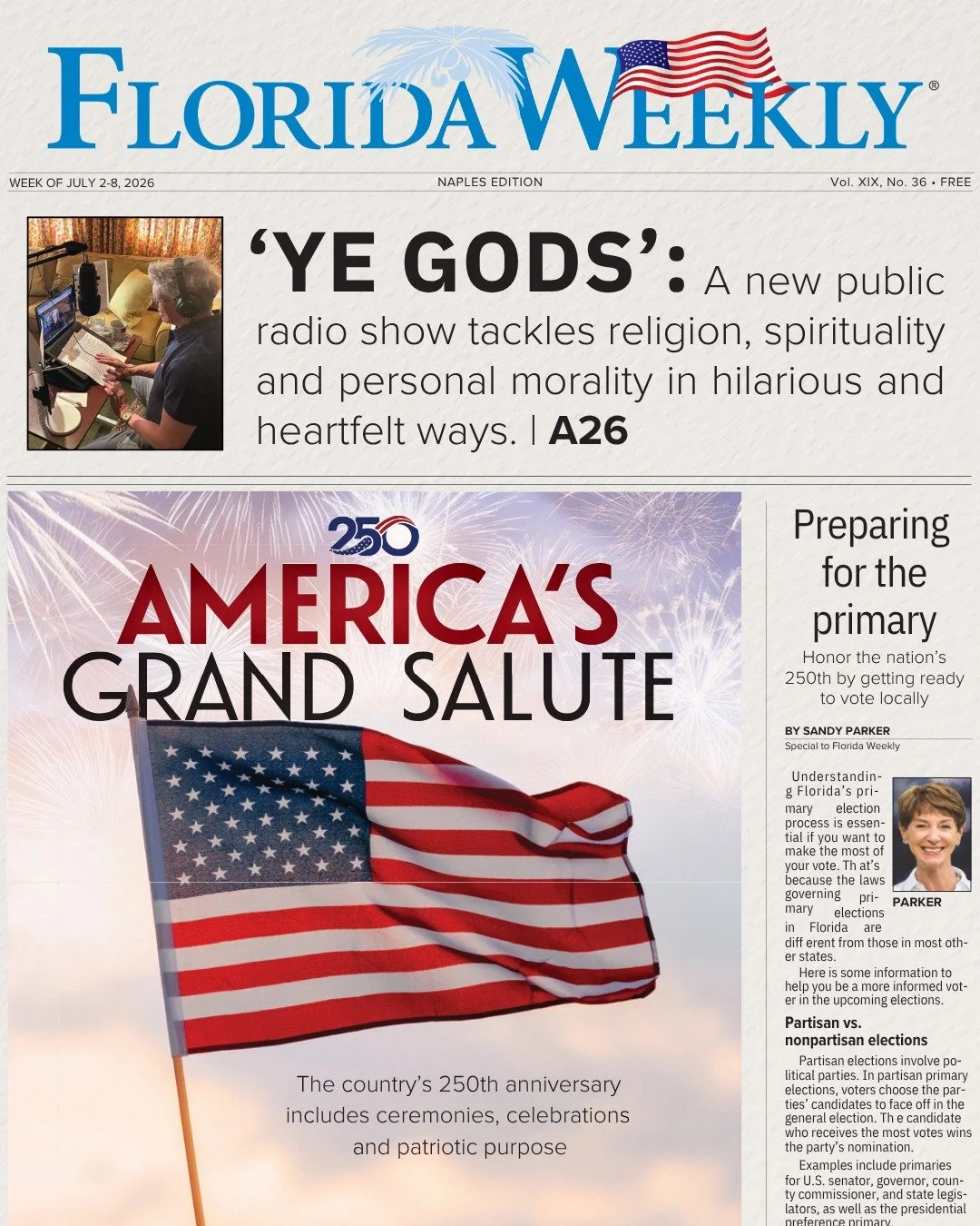Ye Gods! with Scott Carter was recently featured in Florida Weekly, highlighting the conversations, curiosity, and thoughtful guests that have made the podcast a destination for exploring faith, culture, history, and the ideas that shape our world. R