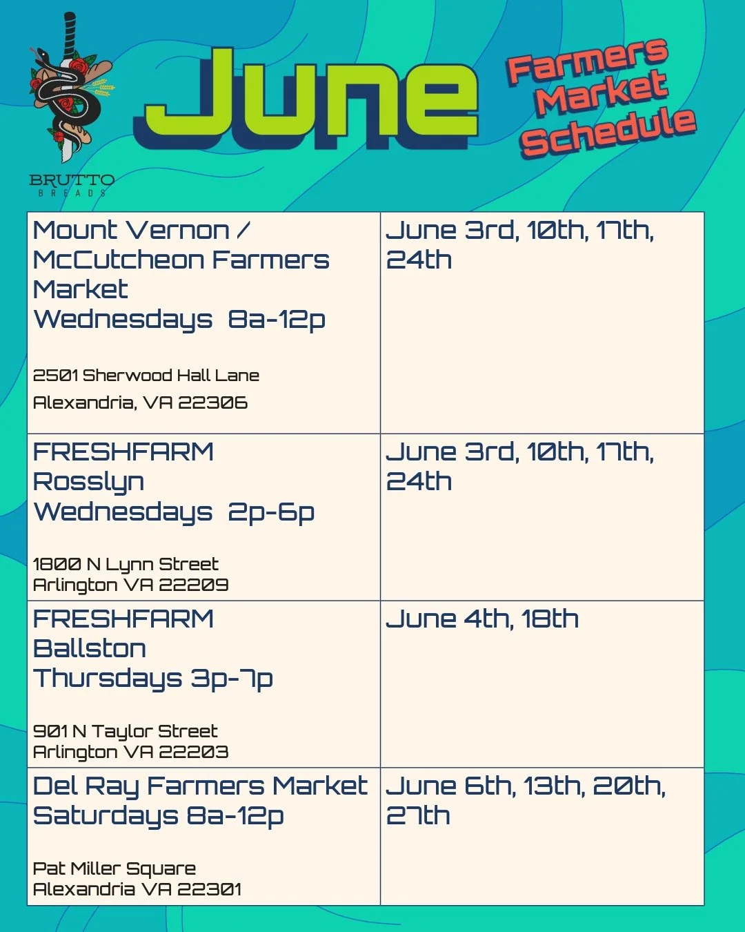 Gearing up for a busy June, see you all soon! 

@fairfaxfarmmarkets 
@freshfarmva 
@delrayfarmersmarket