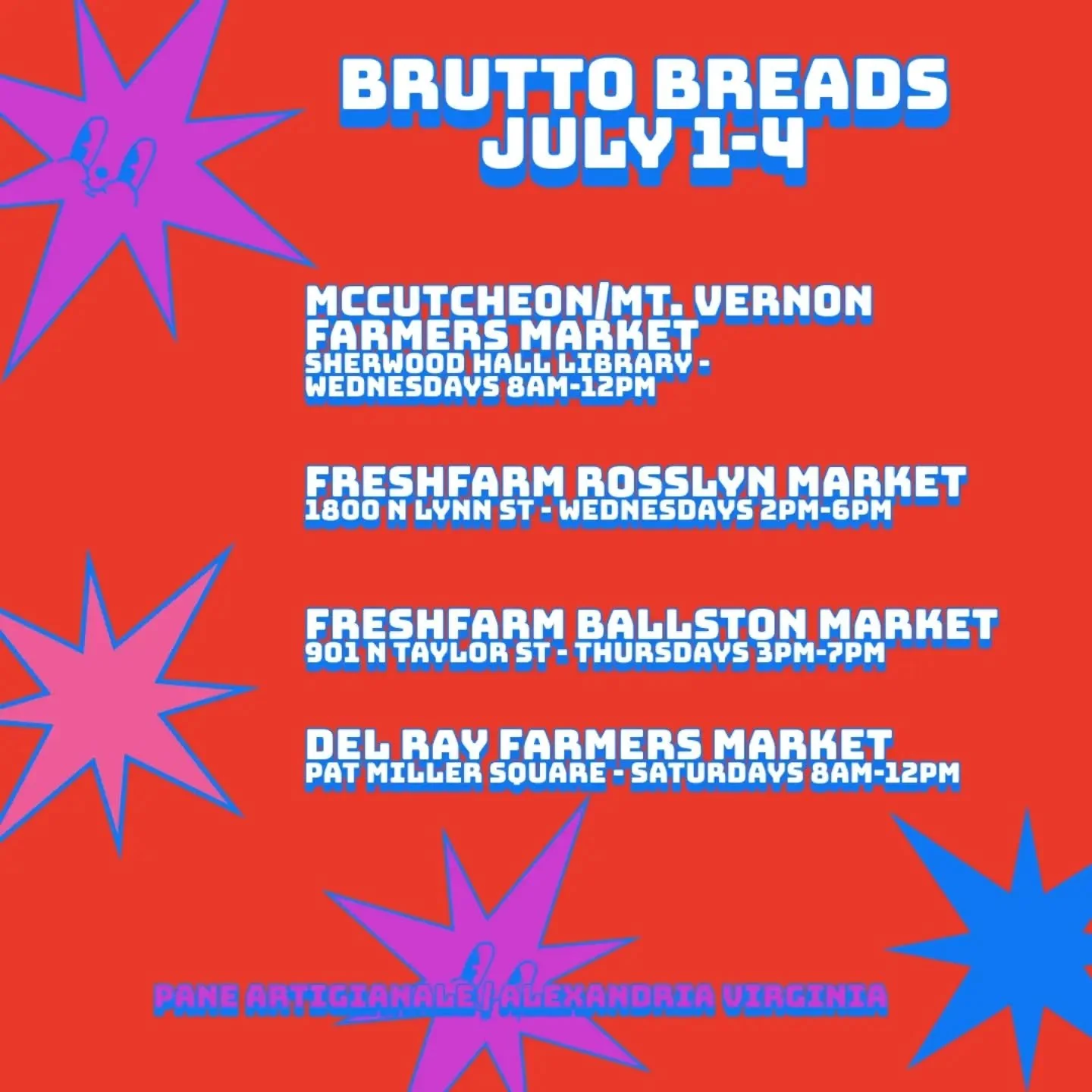 We're at all FOUR farmers markets this week including @delrayfarmersmarket on Saturday, July 4th! 

Come stock up before the picnics and fireworks! 

See you soon!

Matt and Team @bruttobreads