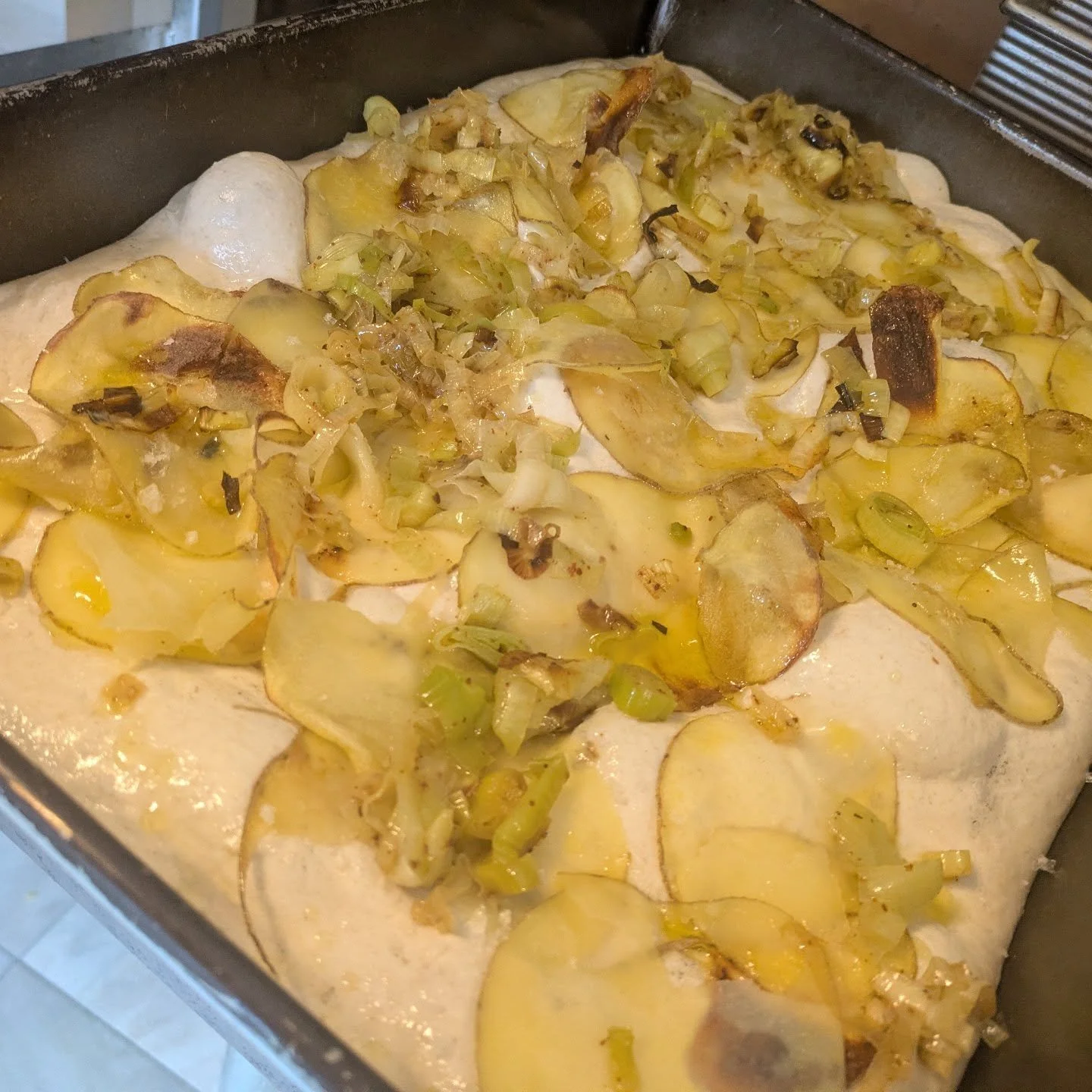 @shlagelfarms potato+leek focaccia headed to @freshfarmva Rosslyn market today! 2p-6p