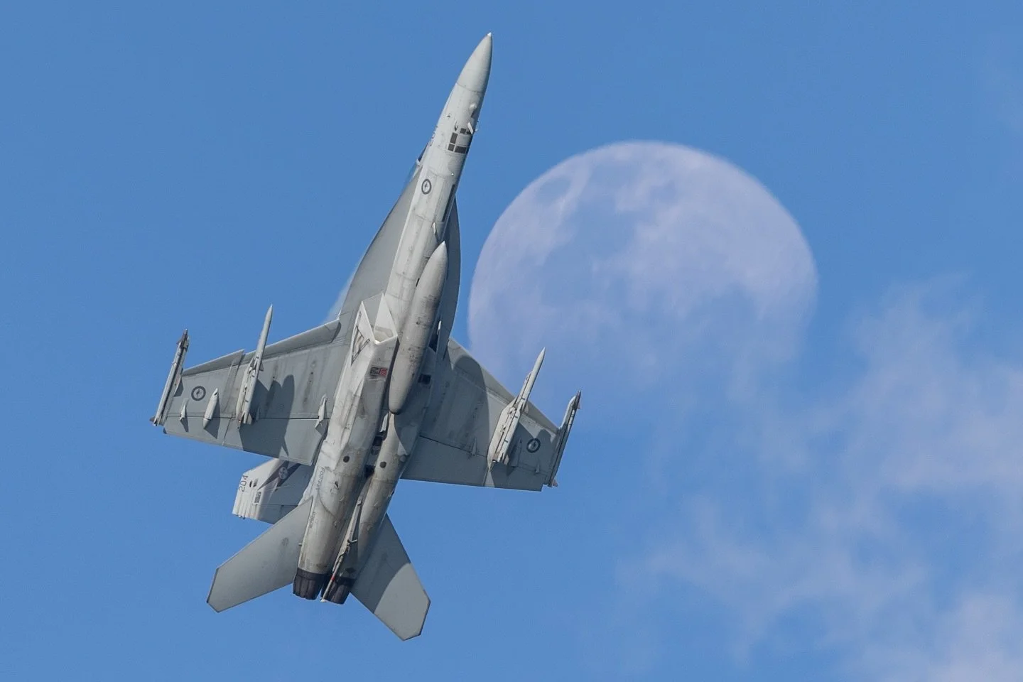 204 passing the moon at the 2024 Pacific Airshow on the Gold Coast.